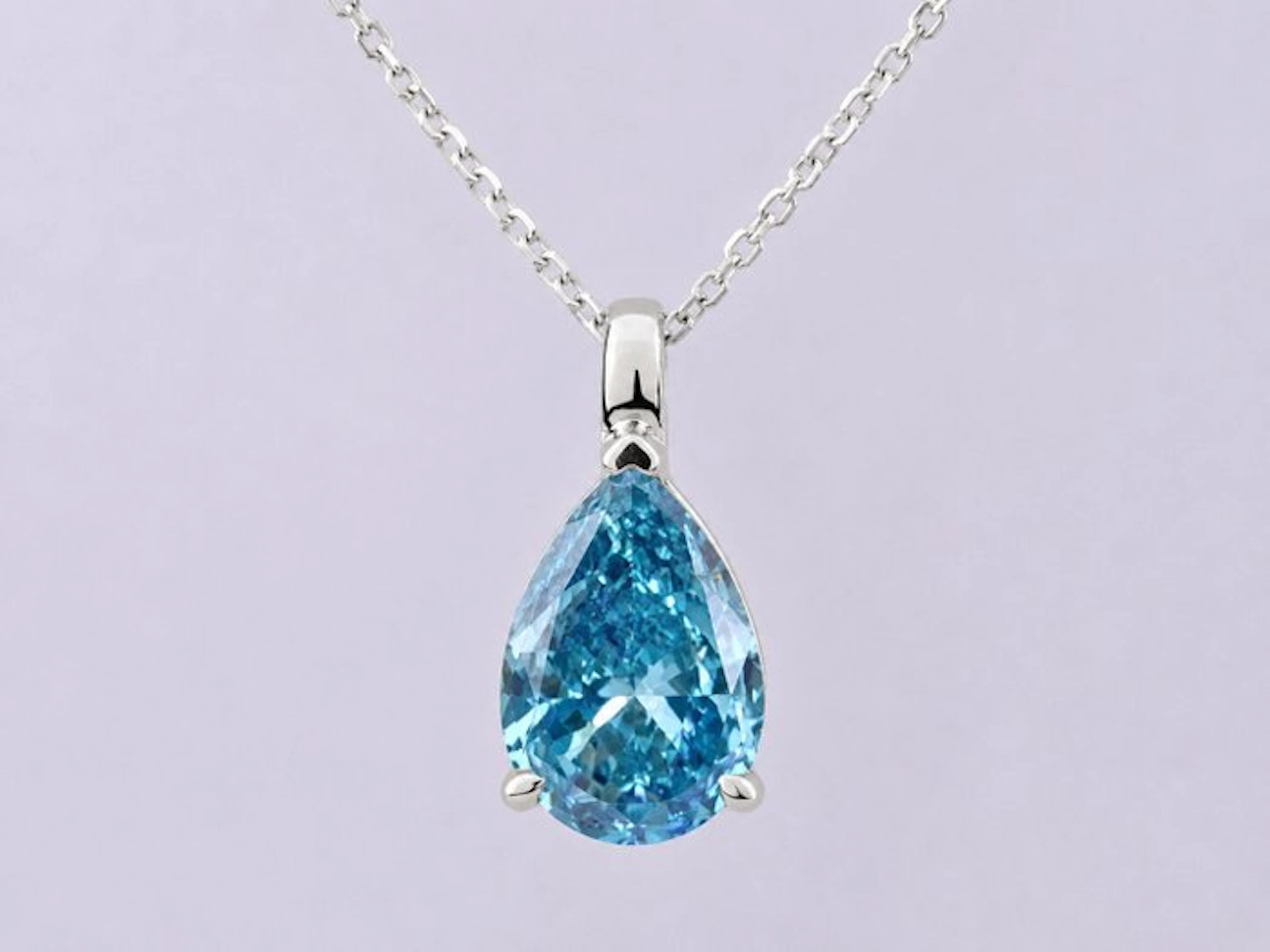 No reserve price - Necklace with pendant - 14 kt. White gold - 1.32ct.