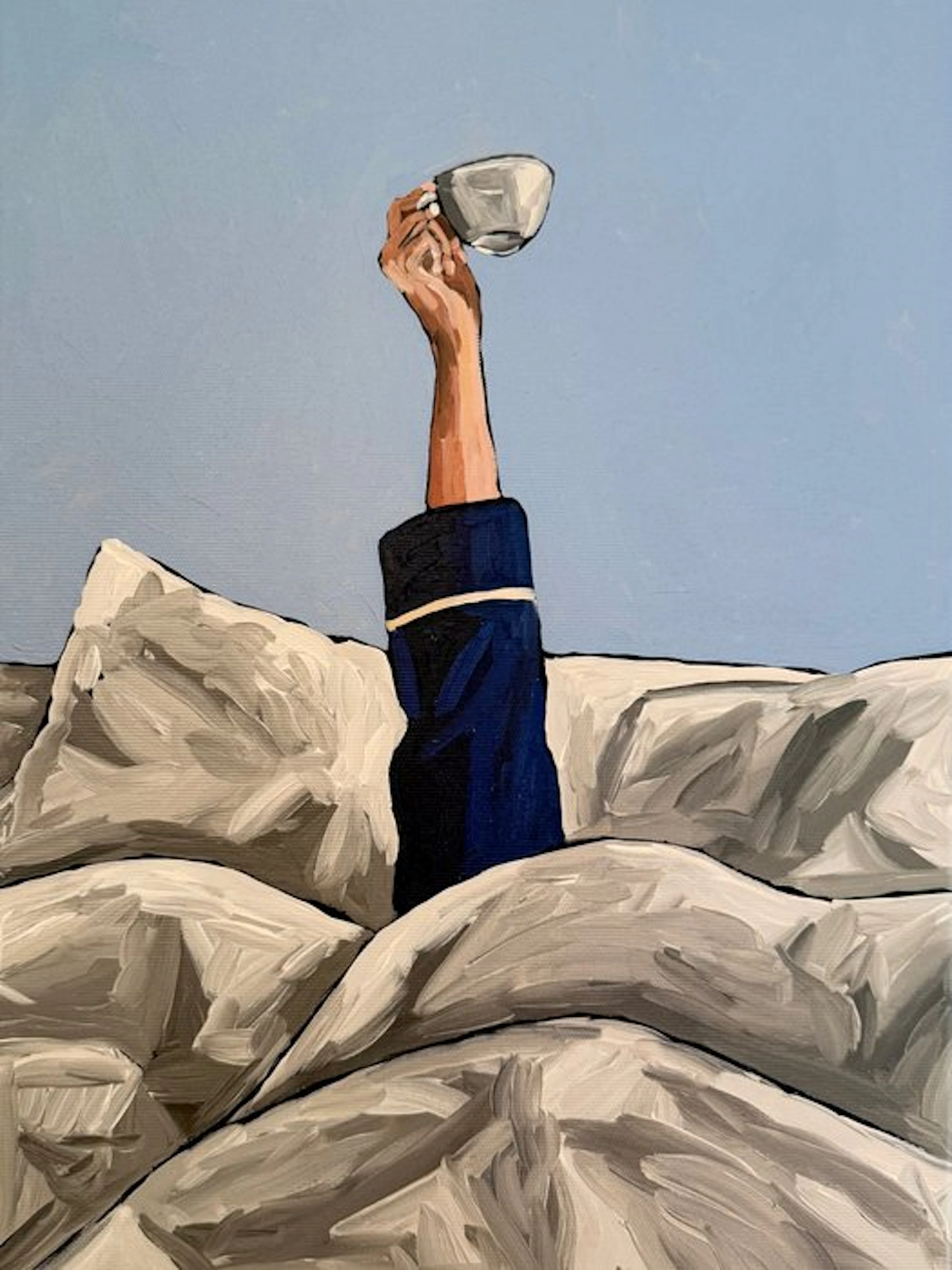 Cansu Rossi - But First, Coffee - Oil Painting