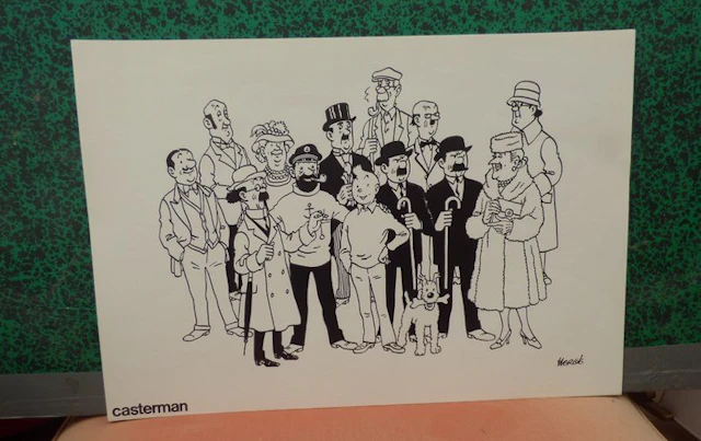 Tintin - 1 Offset poster - The Tintin Family - 1976