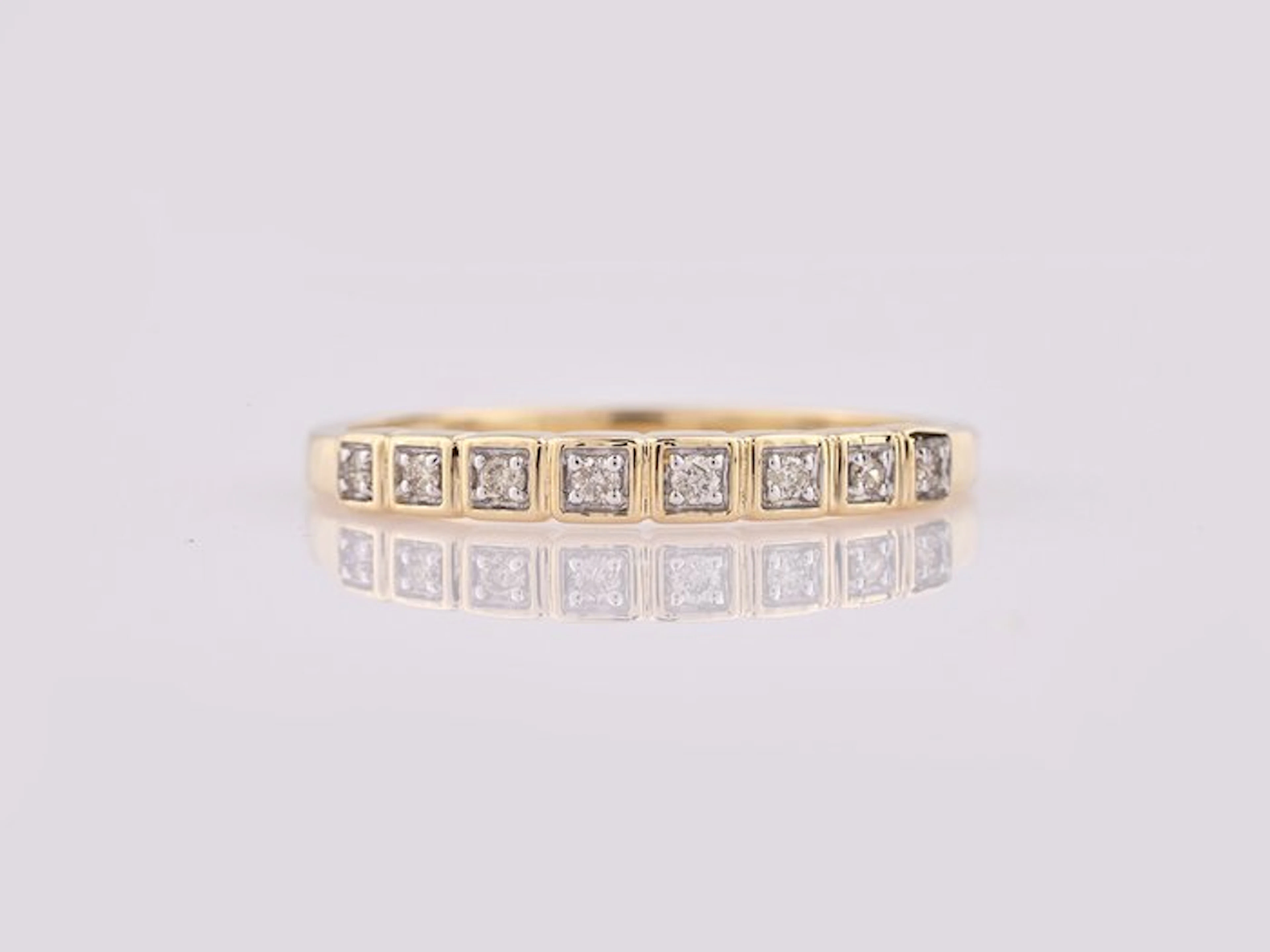 No reserve price - Ring - 14 kt. Yellow gold - 0.09ct. tw. Diamond (Natural)
