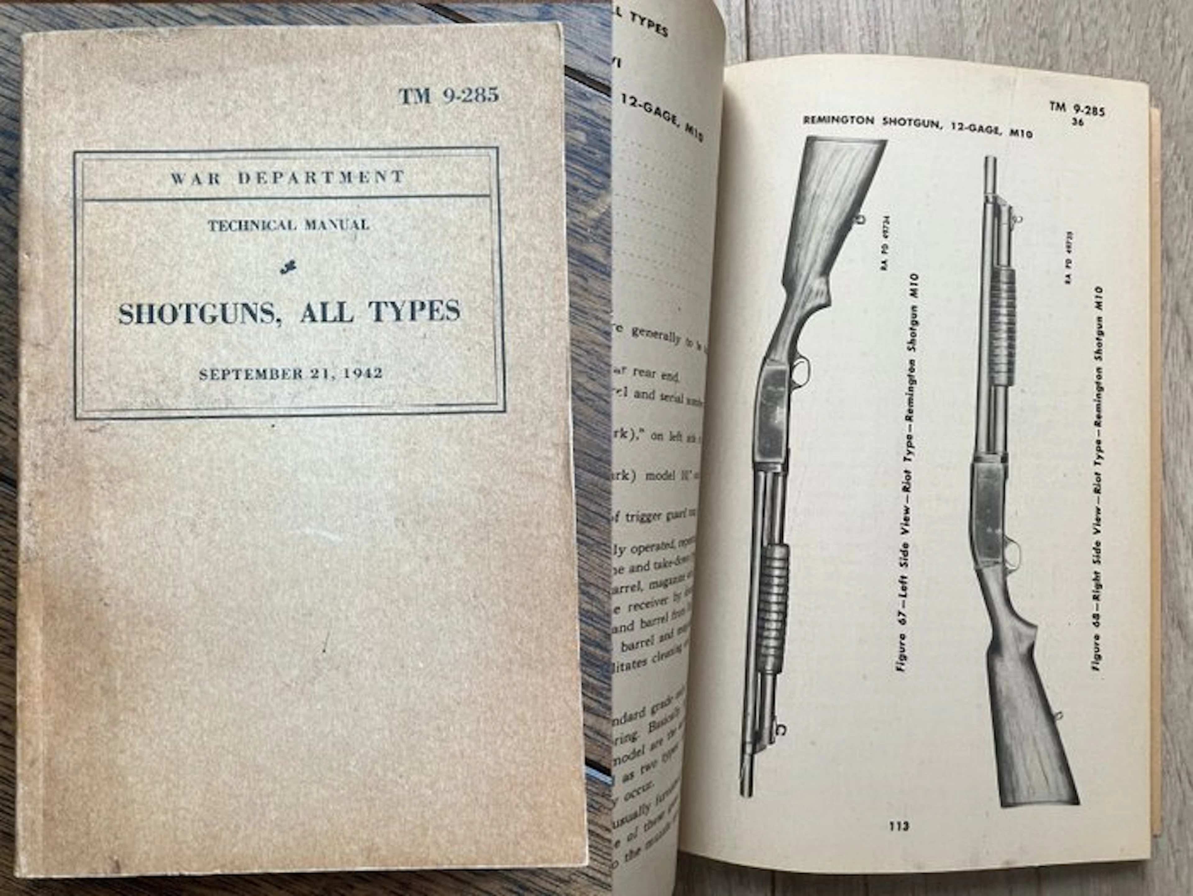 WW2 US Army / USMC Shot Gun technical manual - Infantry...