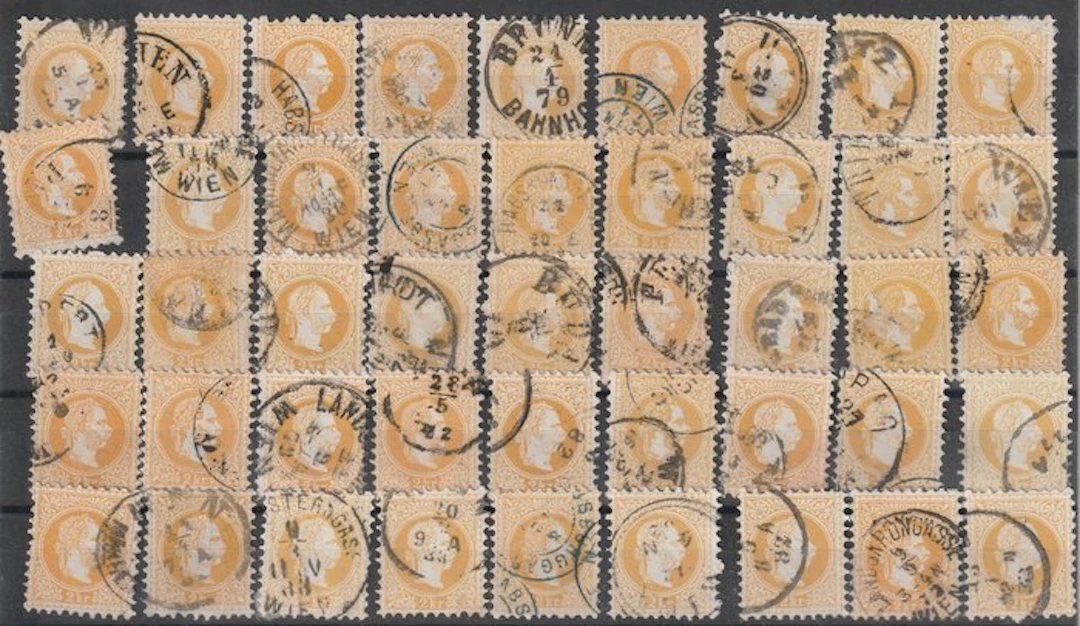 Austria 1867 - Emperor Franz Joseph 21: Lot of 16 large...