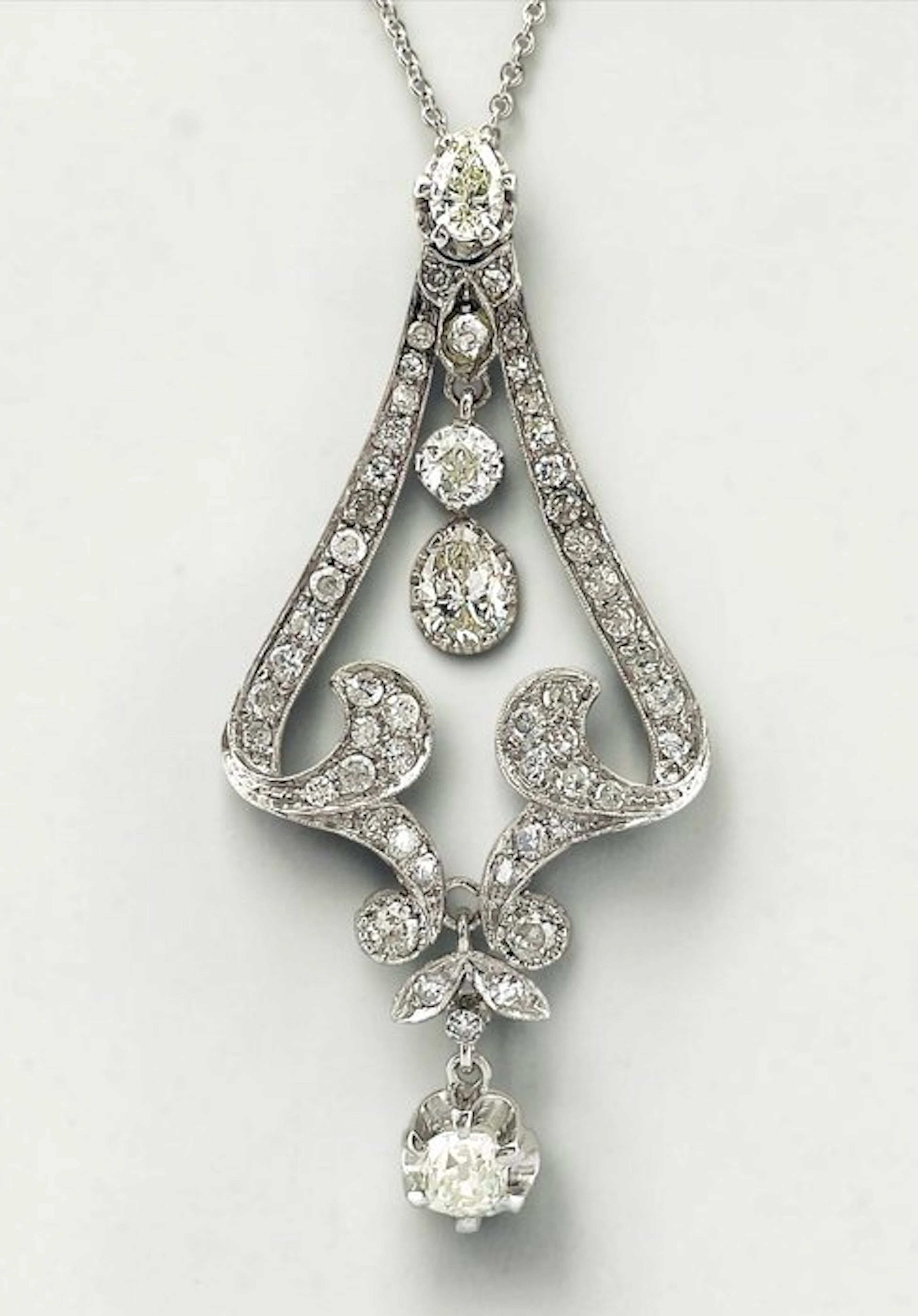 Necklace - 18 kt. White gold Diamond (Natural)