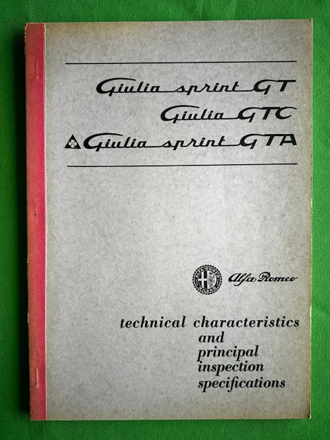 Manual - Alfa Romeo - Giulia Sprint GT, Giulia GTC, Giulia Sprint GTA - 1966