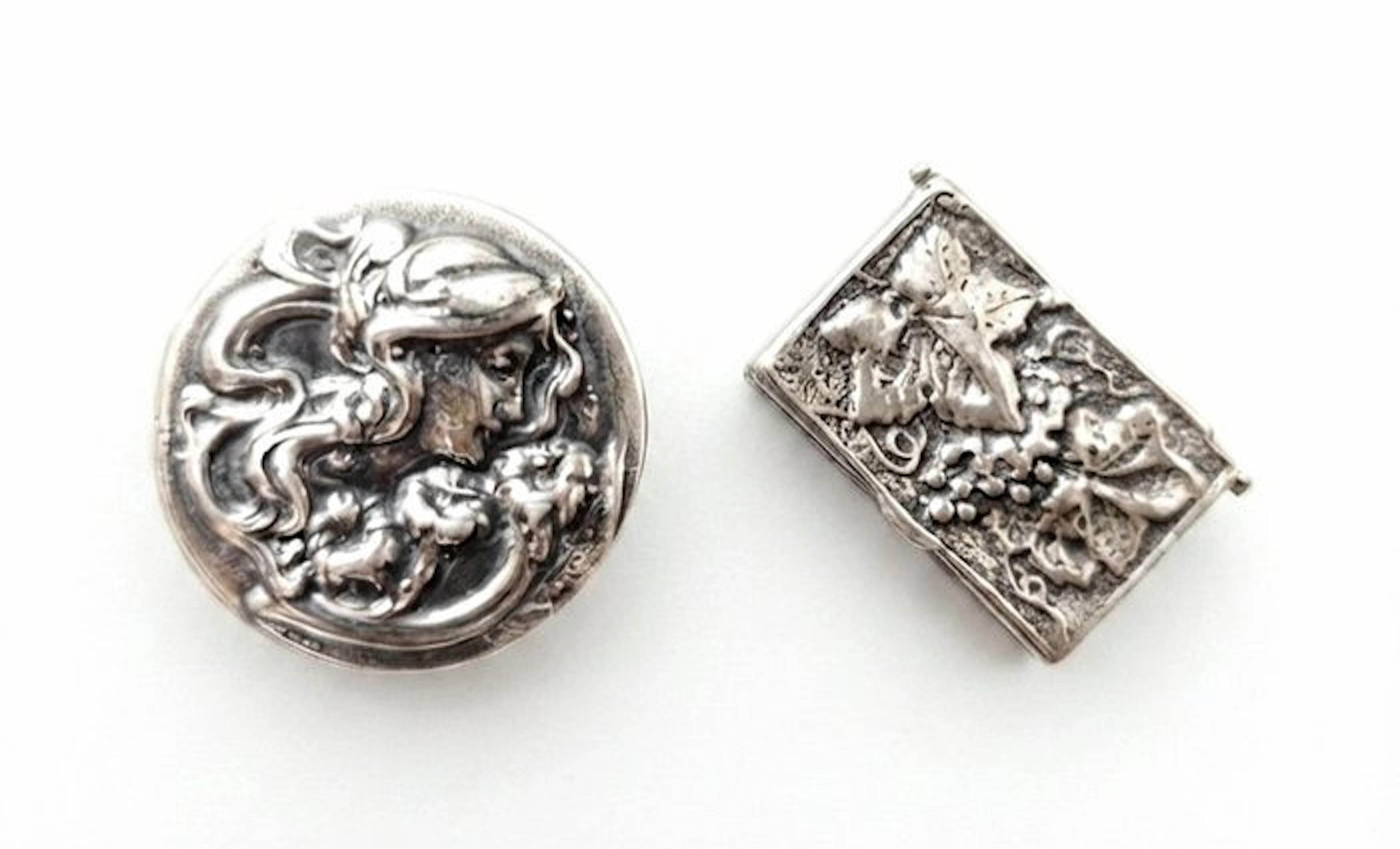 Box (2) - .800 silver - Vinaigrette perfume holder