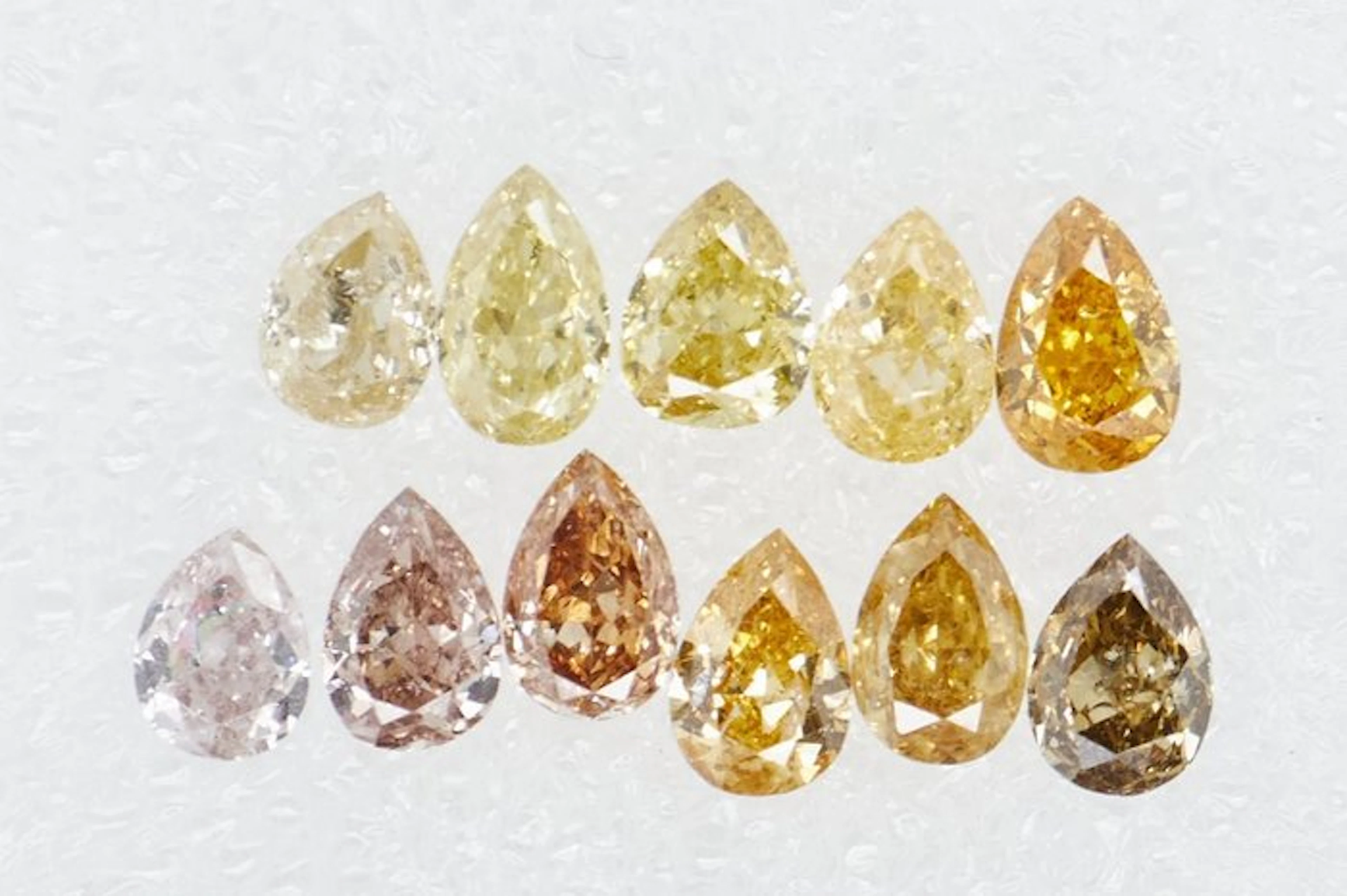 No reserve price - 11 pcs Diamond (Natural coloured) - 1.05 ct - Pear - Faint