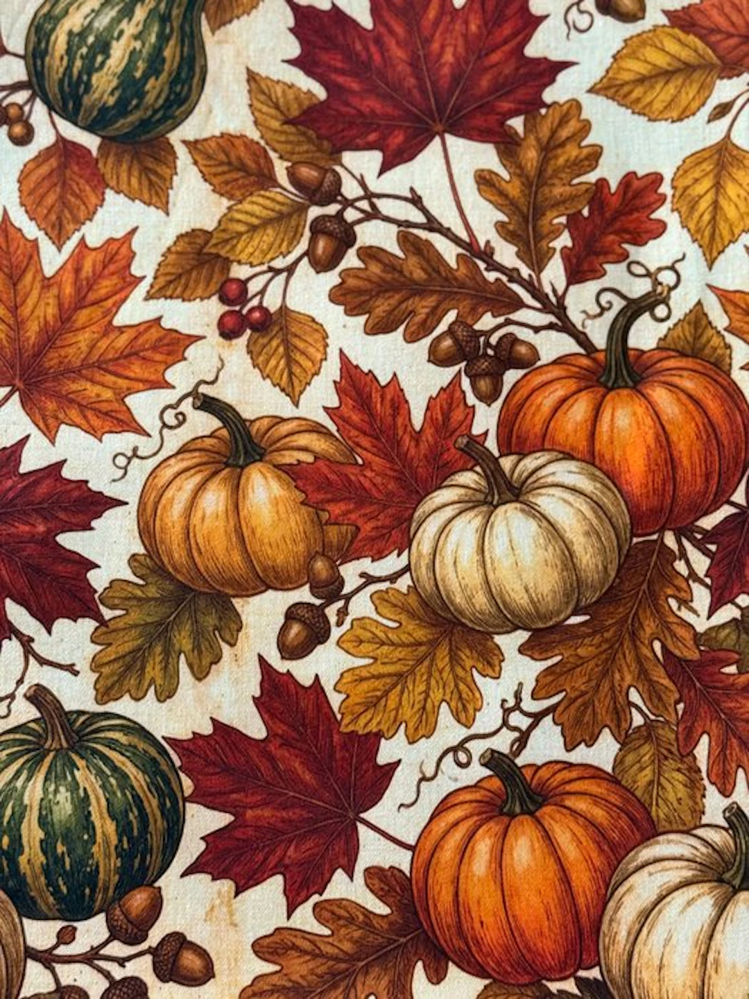 Autumn-style fabric with autumn fruits - Textile - 2.8 m - 2 m