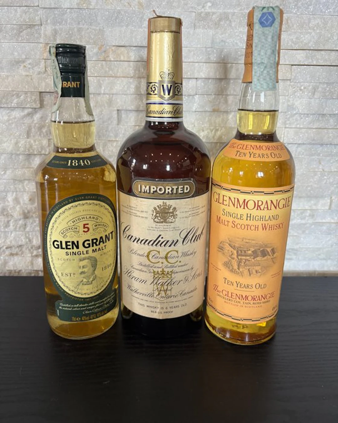 Glenmorangie 10yo + Glen Grant 5yo + Canadian 6yo - 70cl