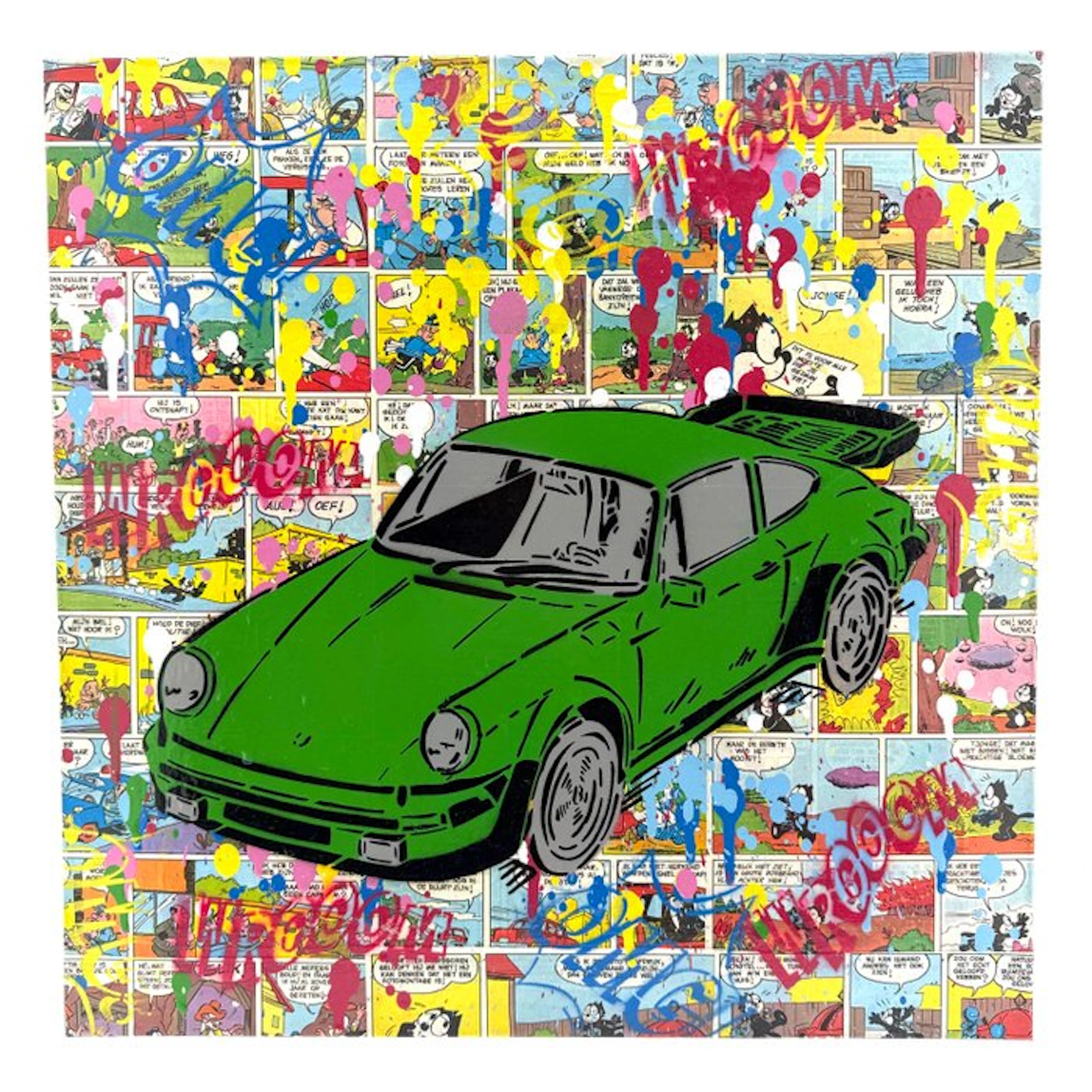 Koen Betjes (1992) - Vintage Fast Car x Comics (canvas)