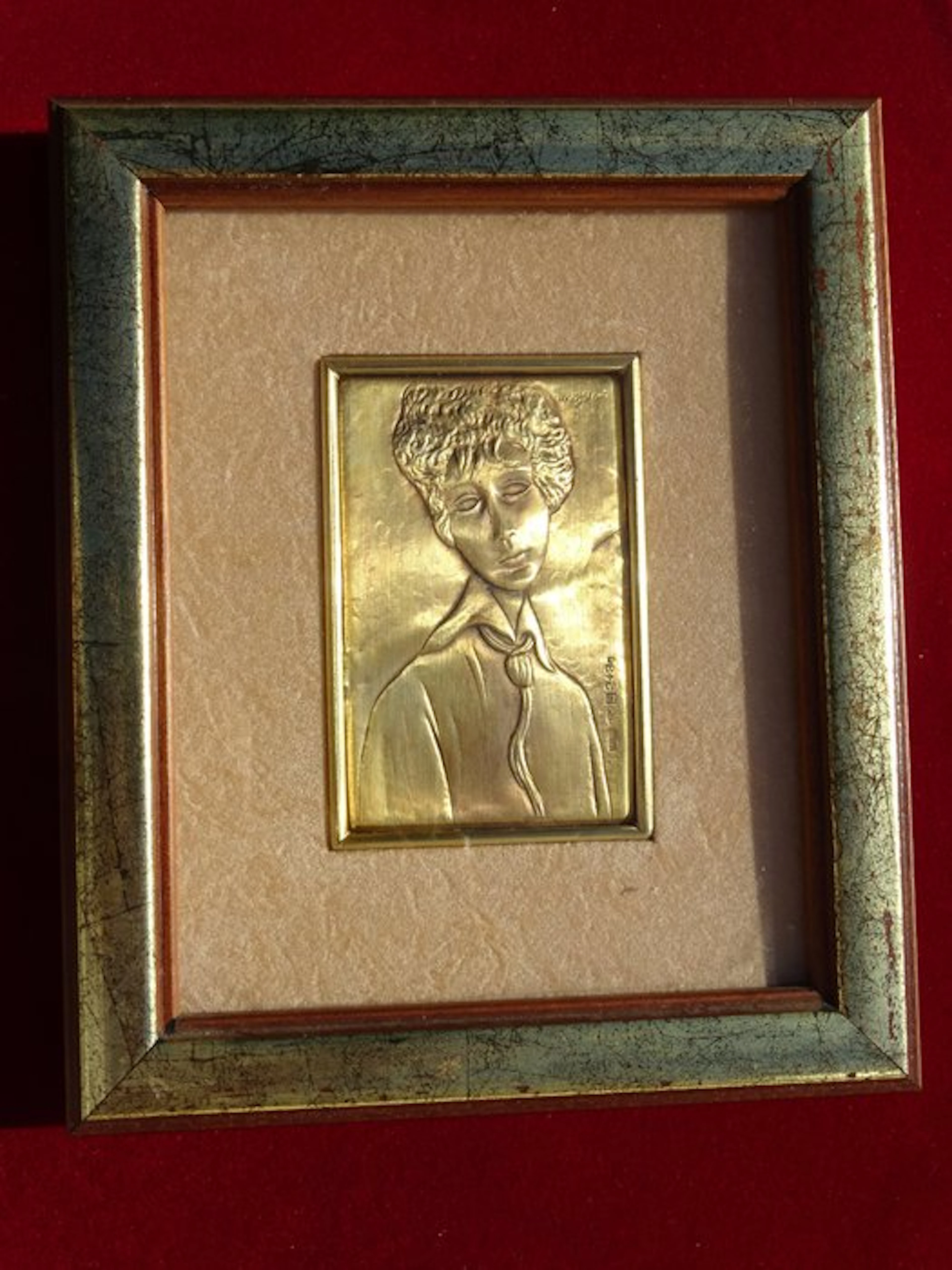 Italy. Amedeo Modigliani 24 carat gold finished over silver (No reserve price)