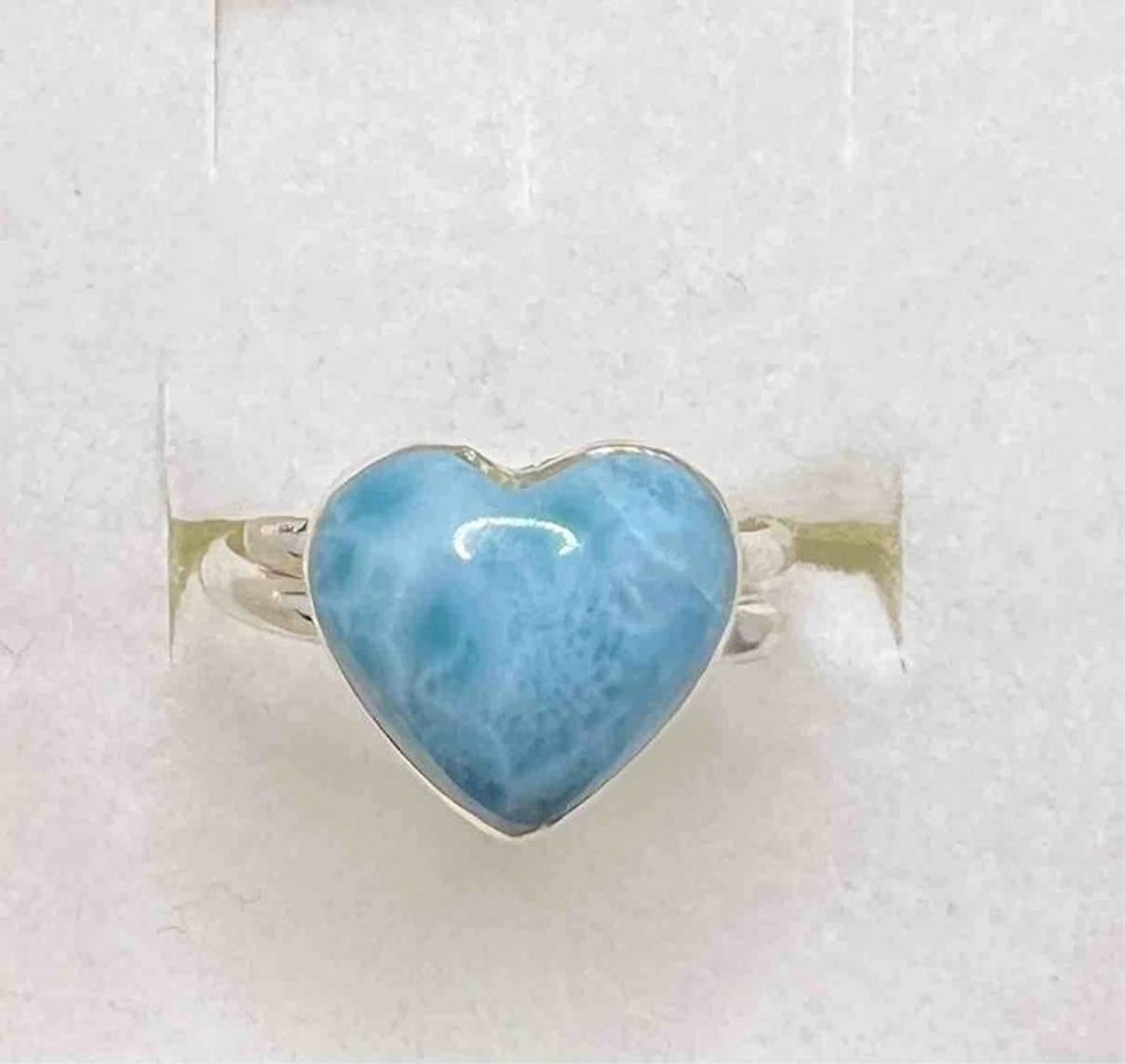 Larimar Heart - Height: 12 mm - Width: 12 mm- 3 g - (1)