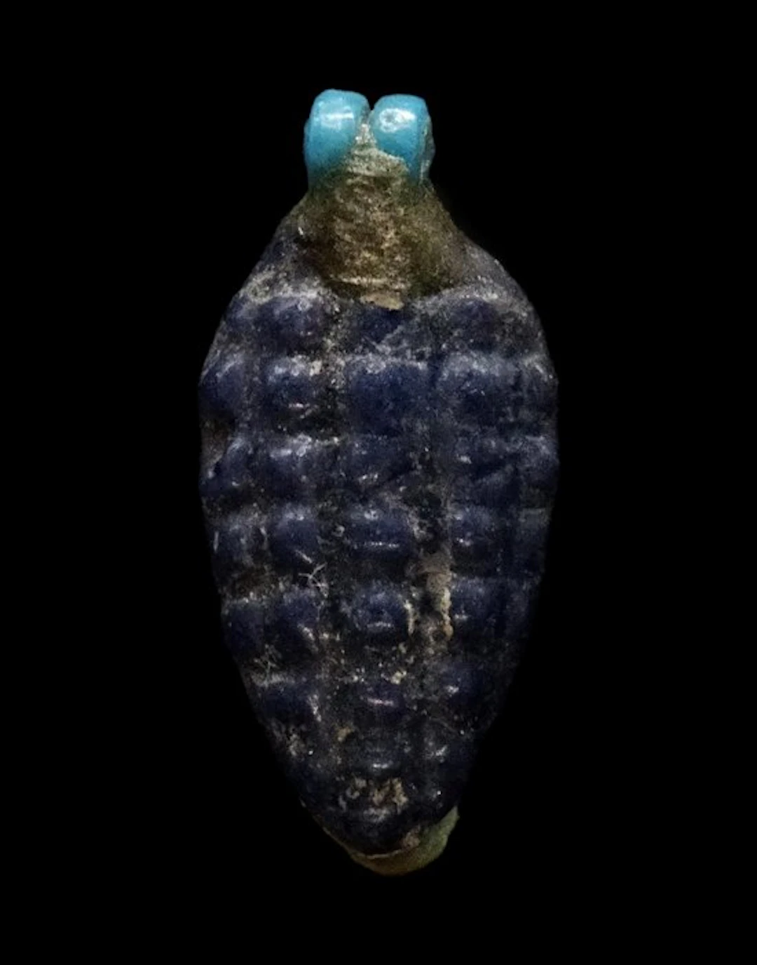 Ancient Egyptian - Glazed faience amulet - grape cluster...