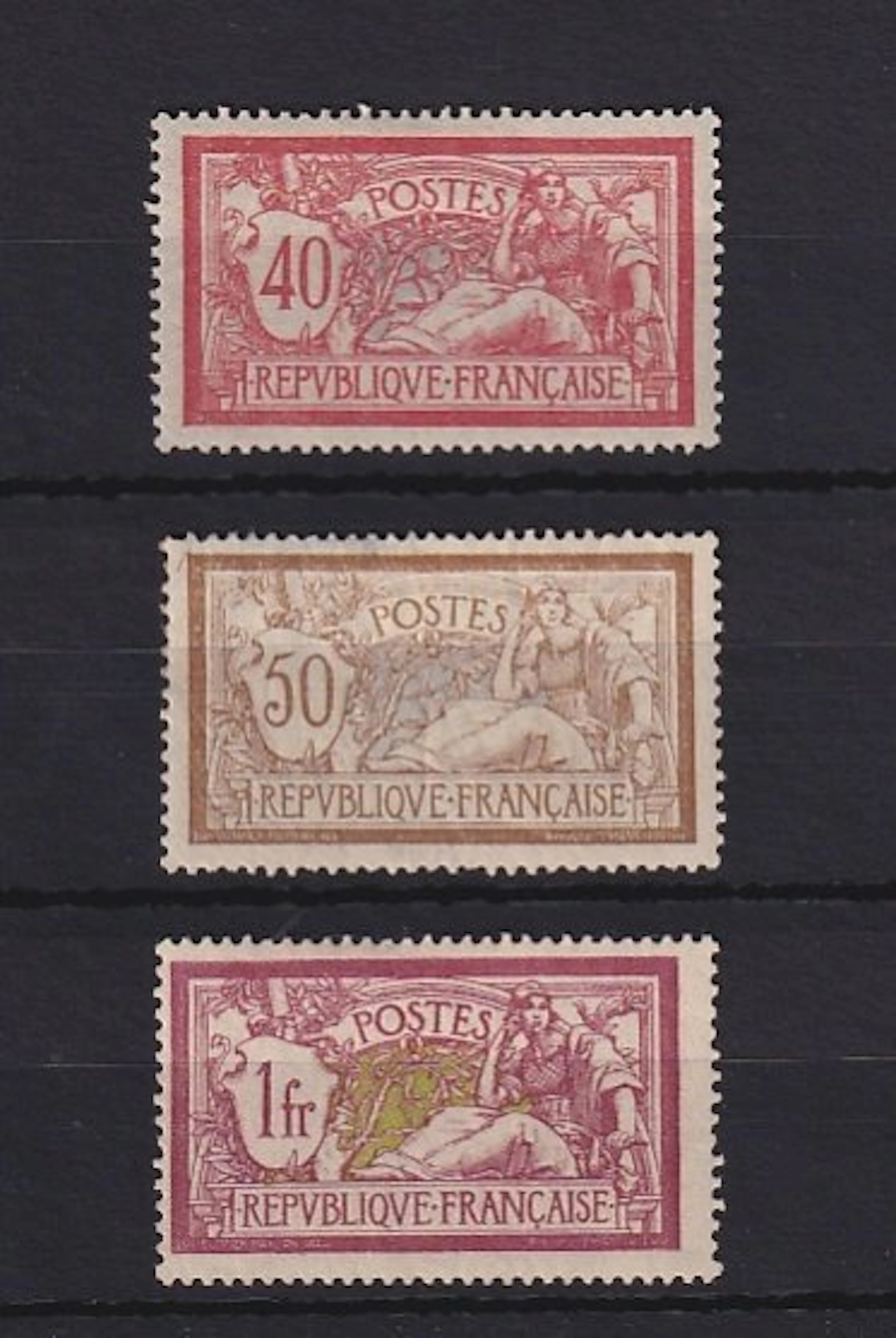 France 1900 - Série des Mersons - Yvert n°119/121