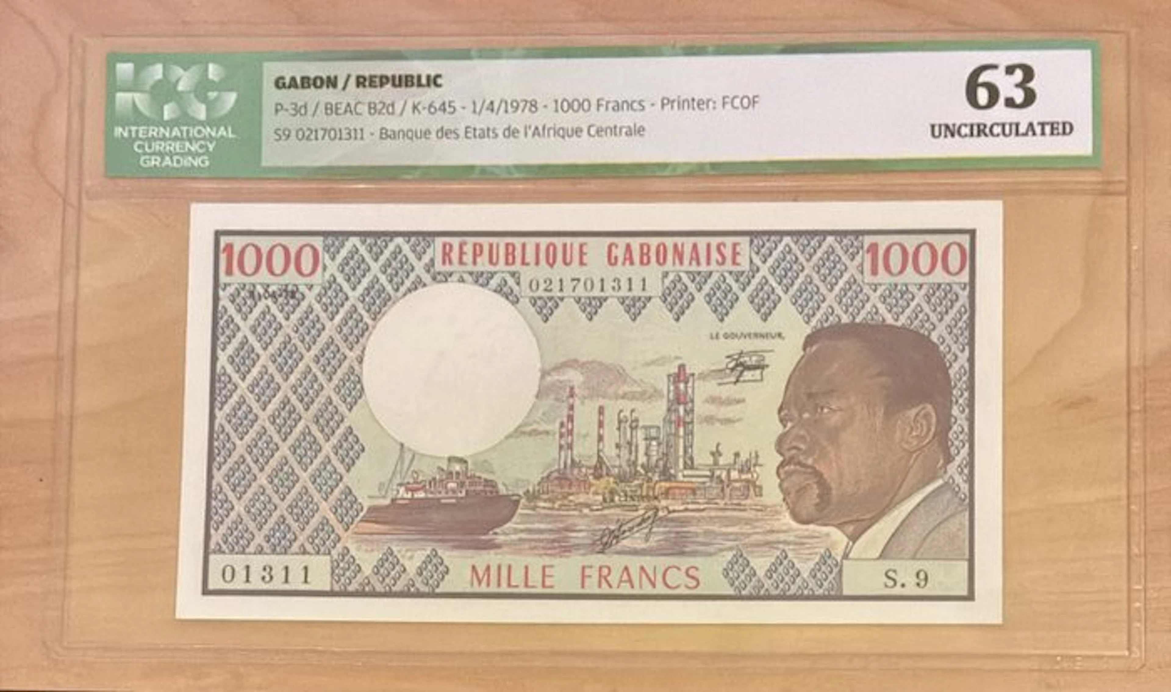 Gabon. - 1000 Francs - 1978 - Pick 30 (No reserve price)