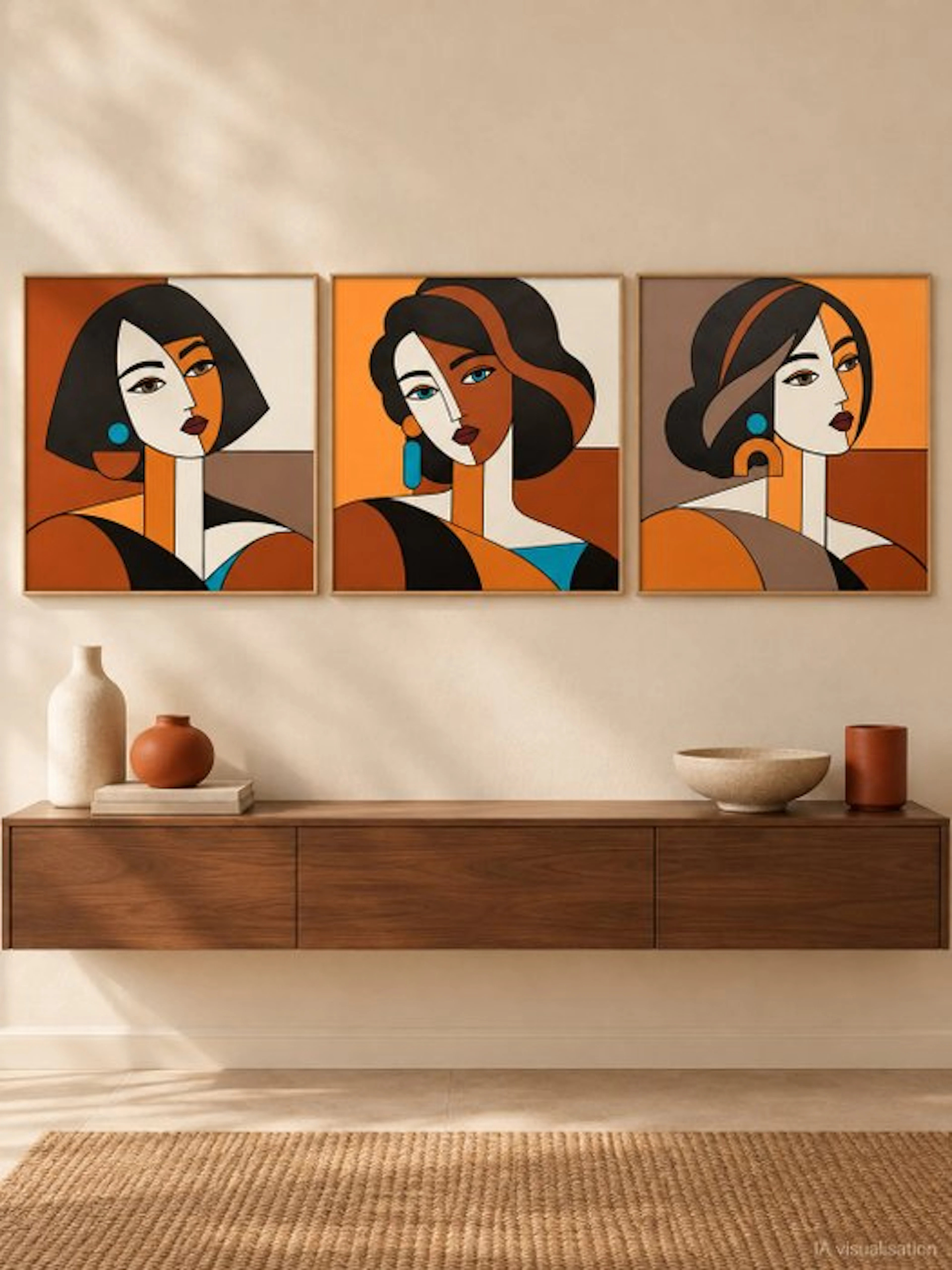 Marcel Mendez - Fragmented Face #156, 157, 158 -XL- ( No reserve )
