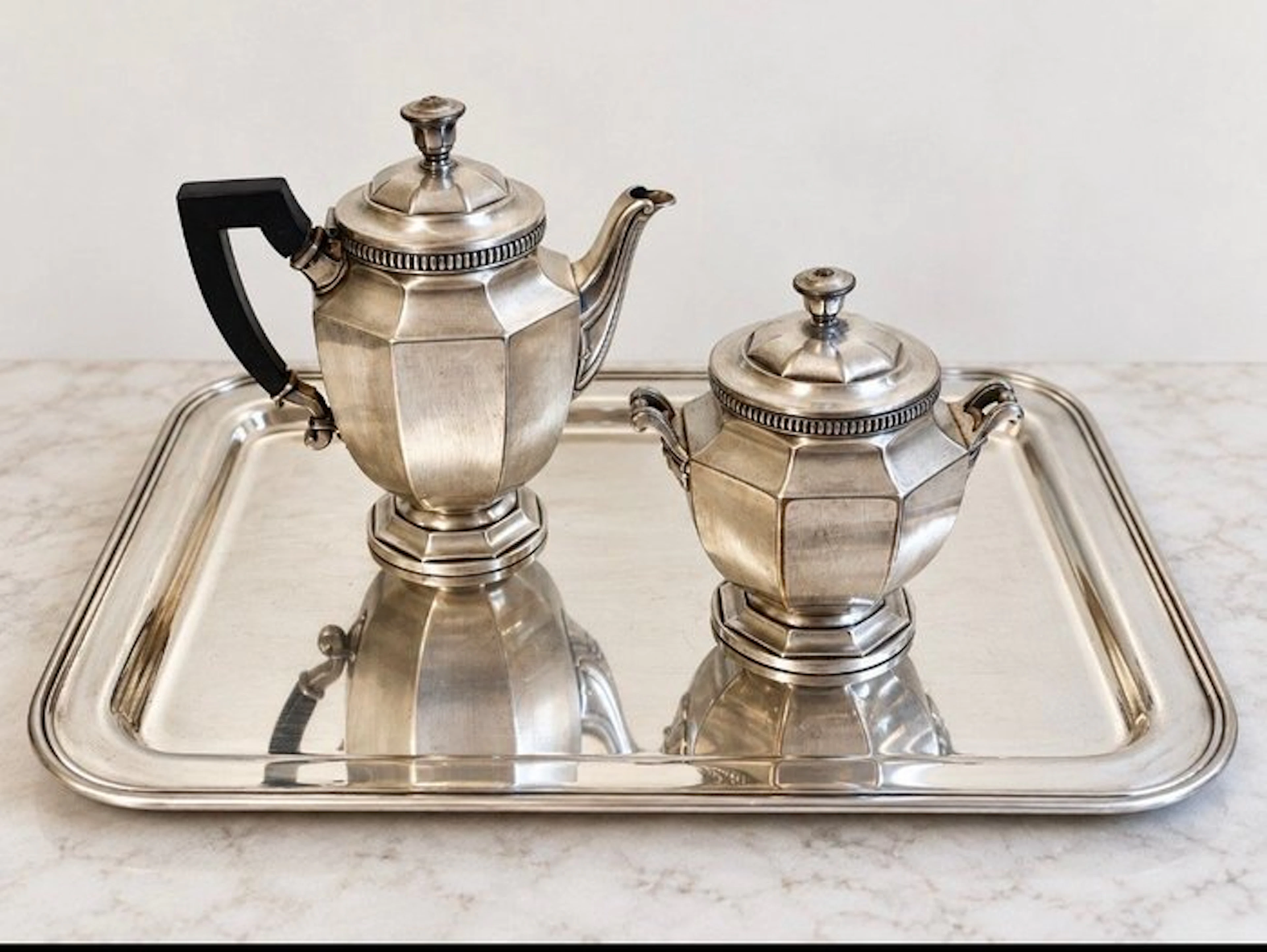 Christofle - Coffee and tea service (3) - Silverplated...