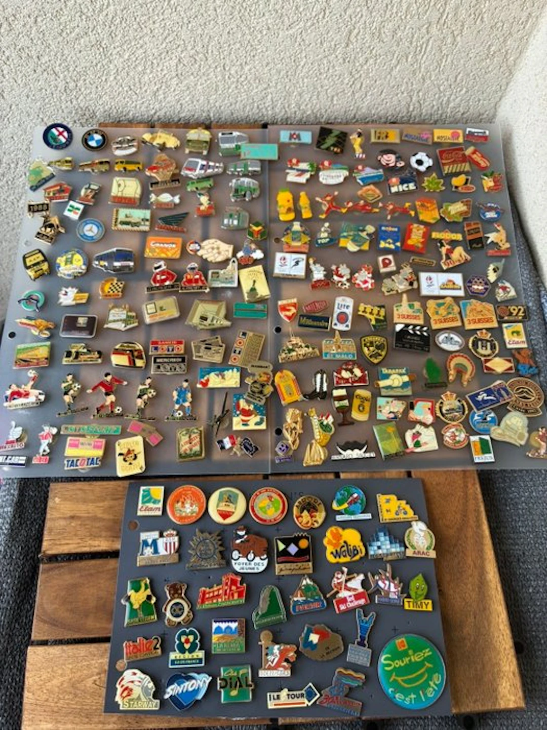 Themed collection - Vintage advertising pins: sports, cars, others