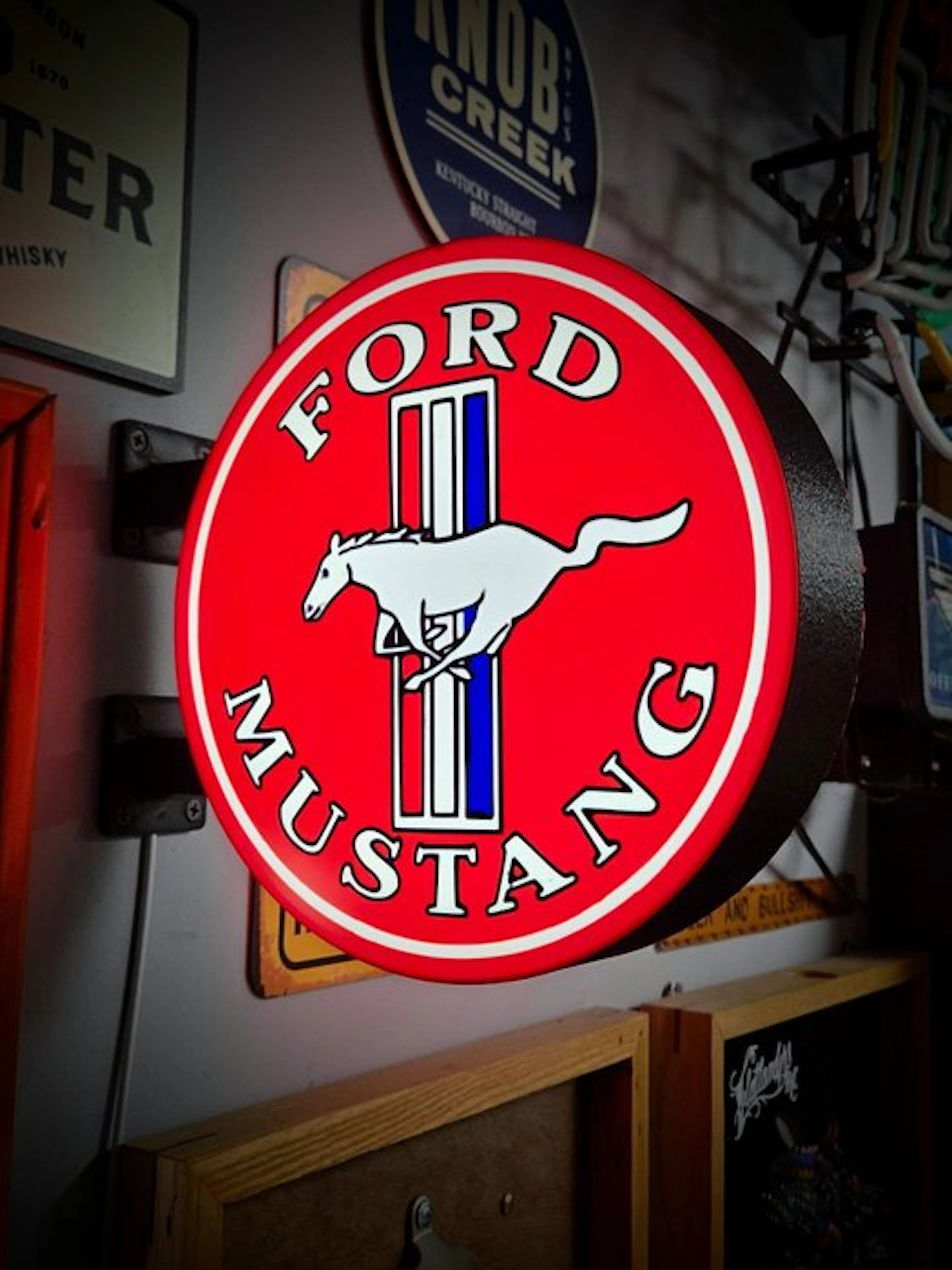 Ford Mustang illuminated sign