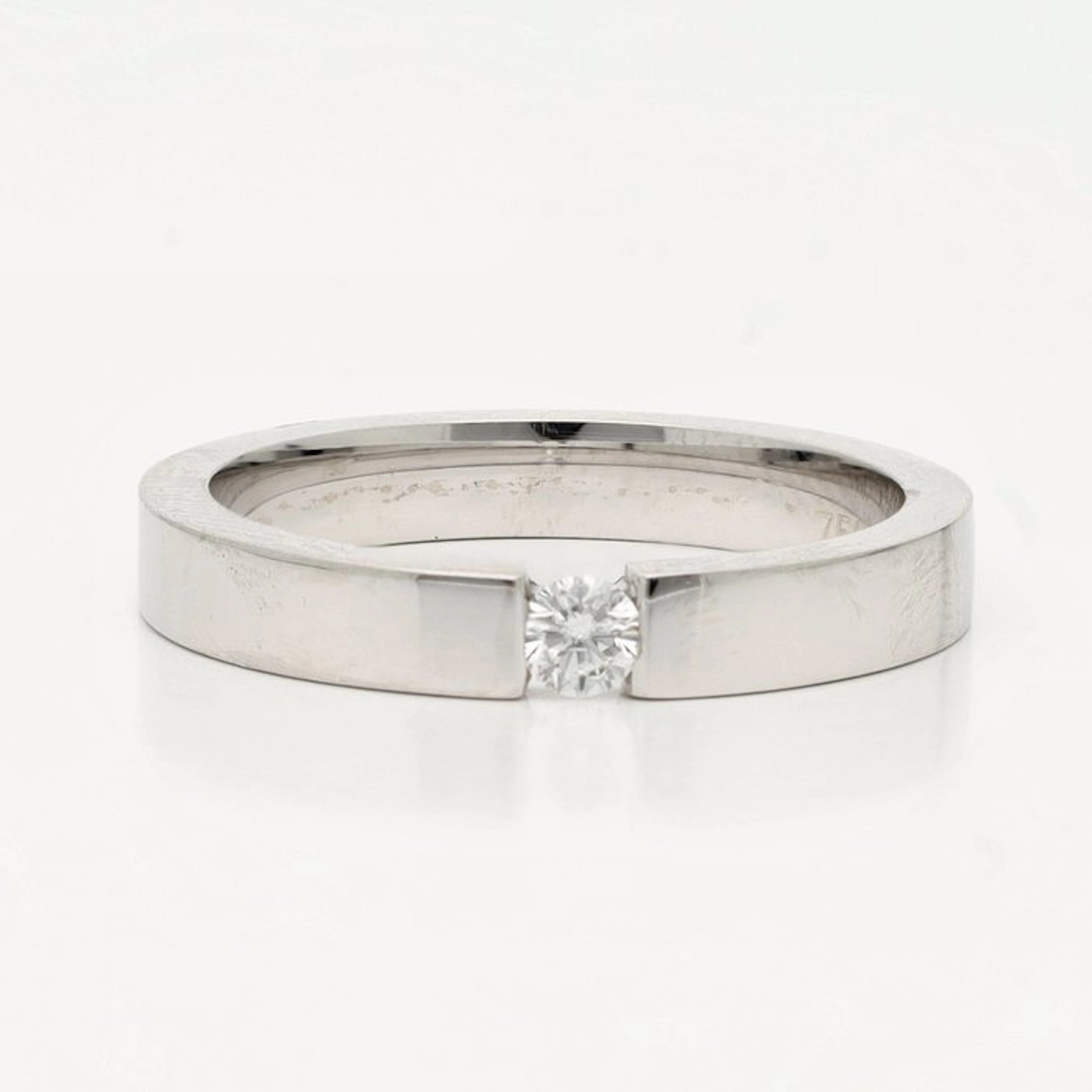 Ring - 18 kt. White gold - 0.12ct. tw. Diamond (Natural)