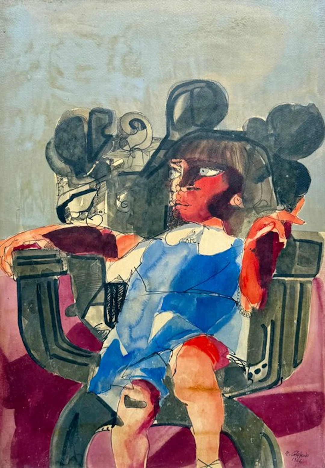 Ennio Calabria (1937-2024) - Bimba seduta