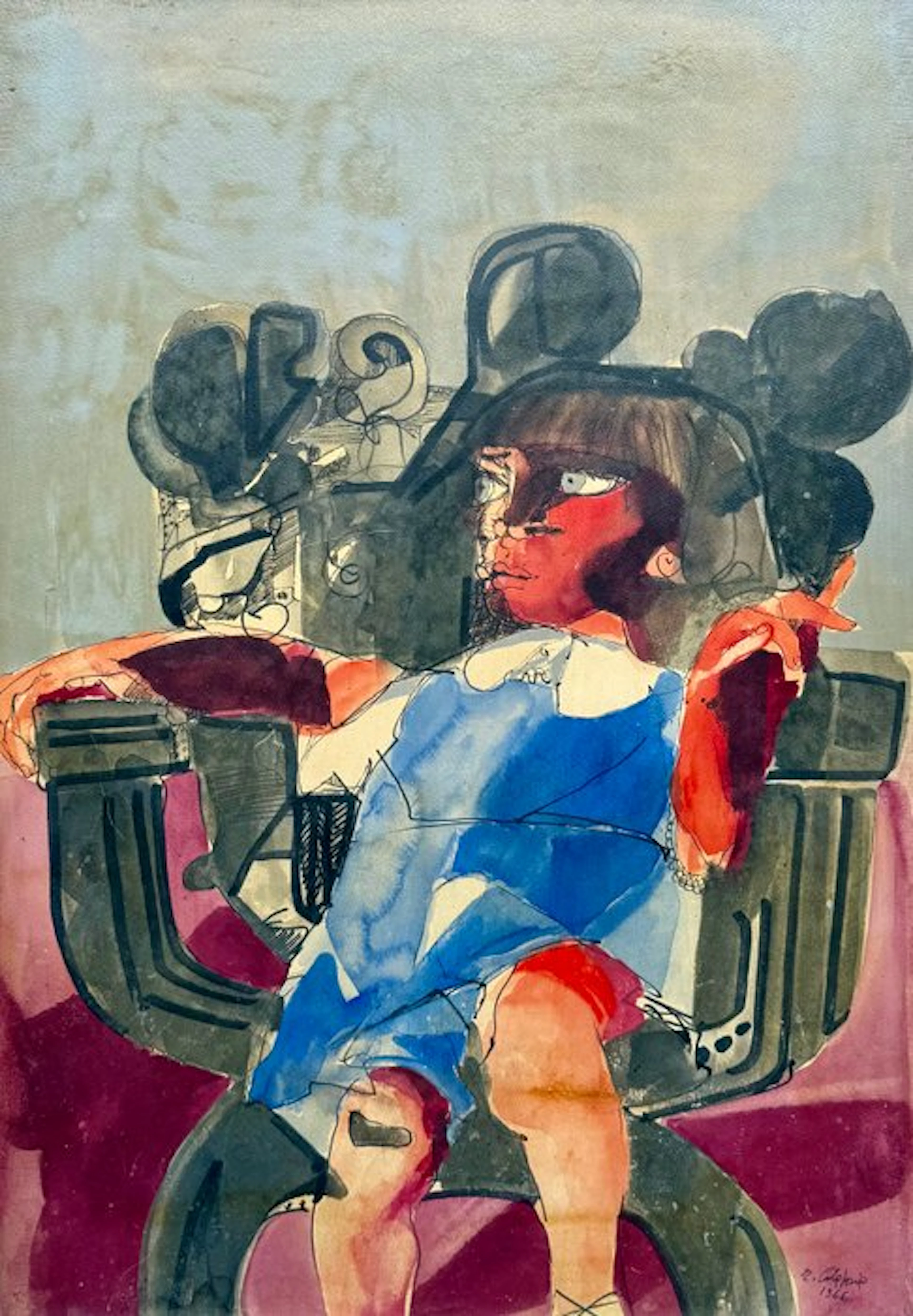 Ennio Calabria (1937-2024) - Bimba seduta
