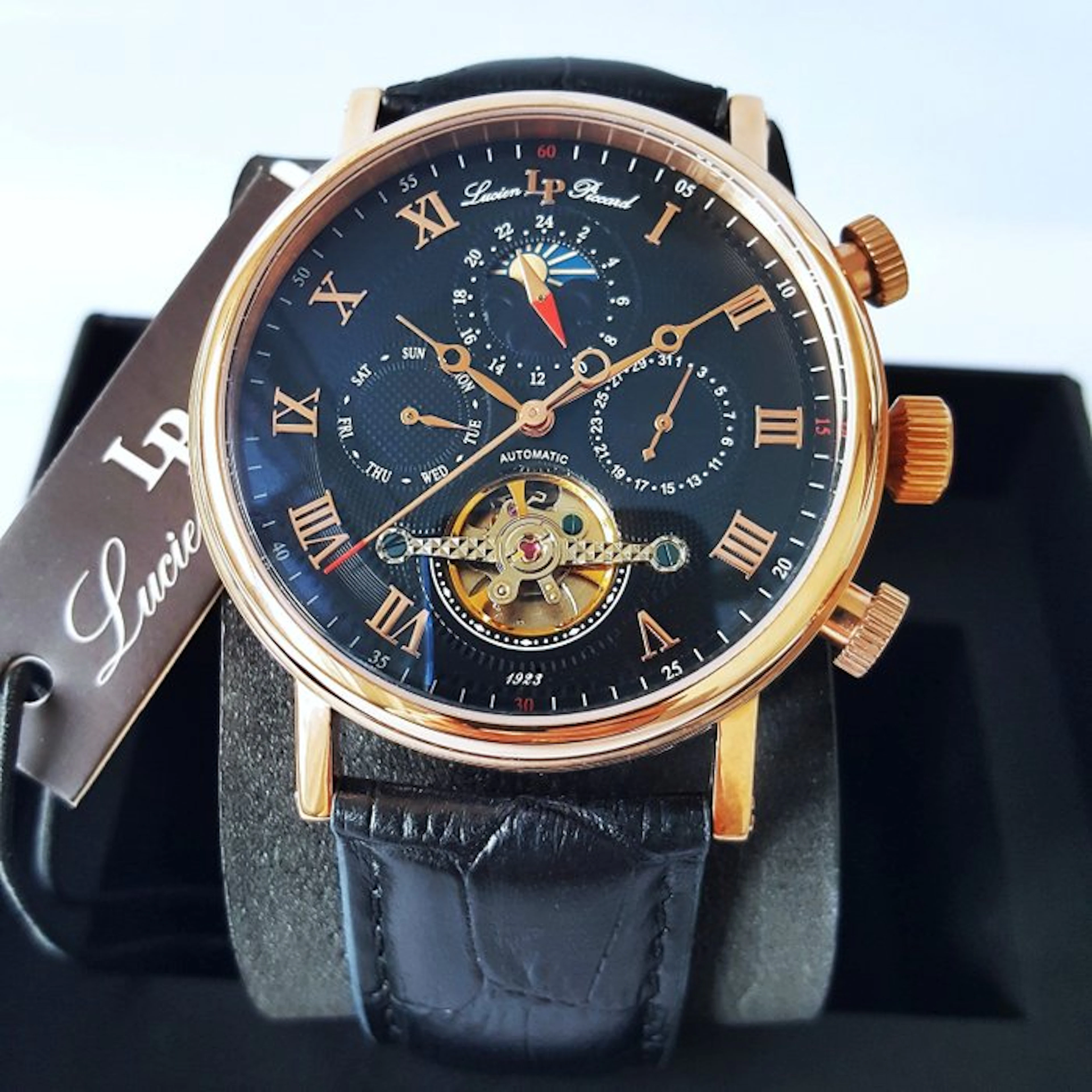 Lucien Piccard - Automatic - Calendar - Moon / Sun - Gold...