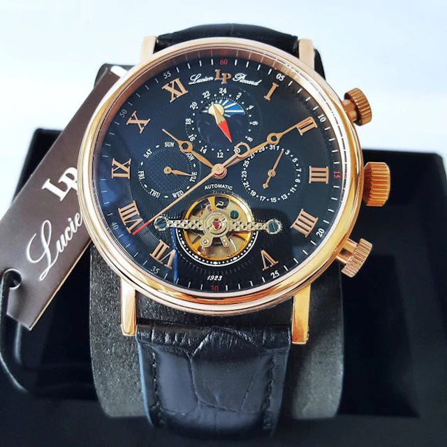Lucien Piccard - Automatic - Calendar - Moon / Sun - Gold...