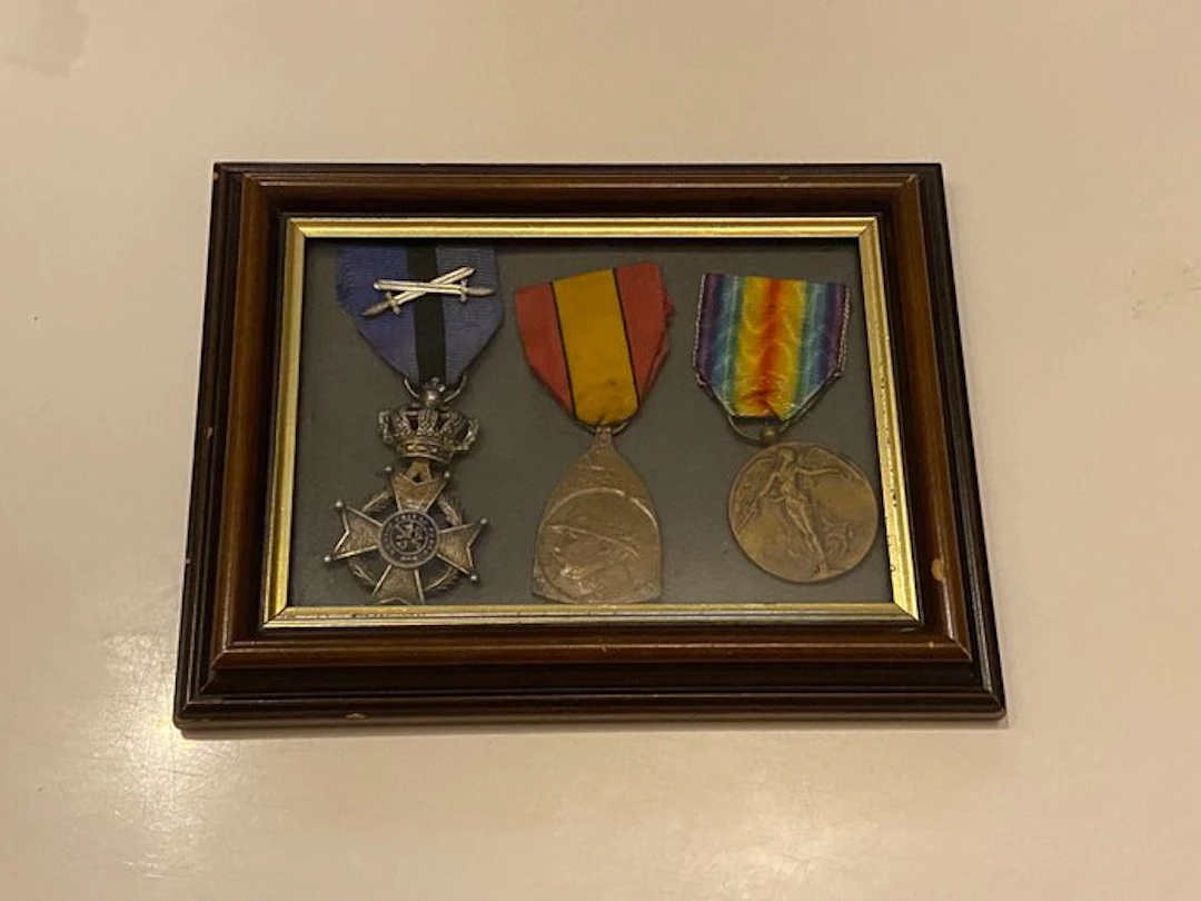 Belgium - Military medal - Frame with Belgian World War I medals (1914–1918)