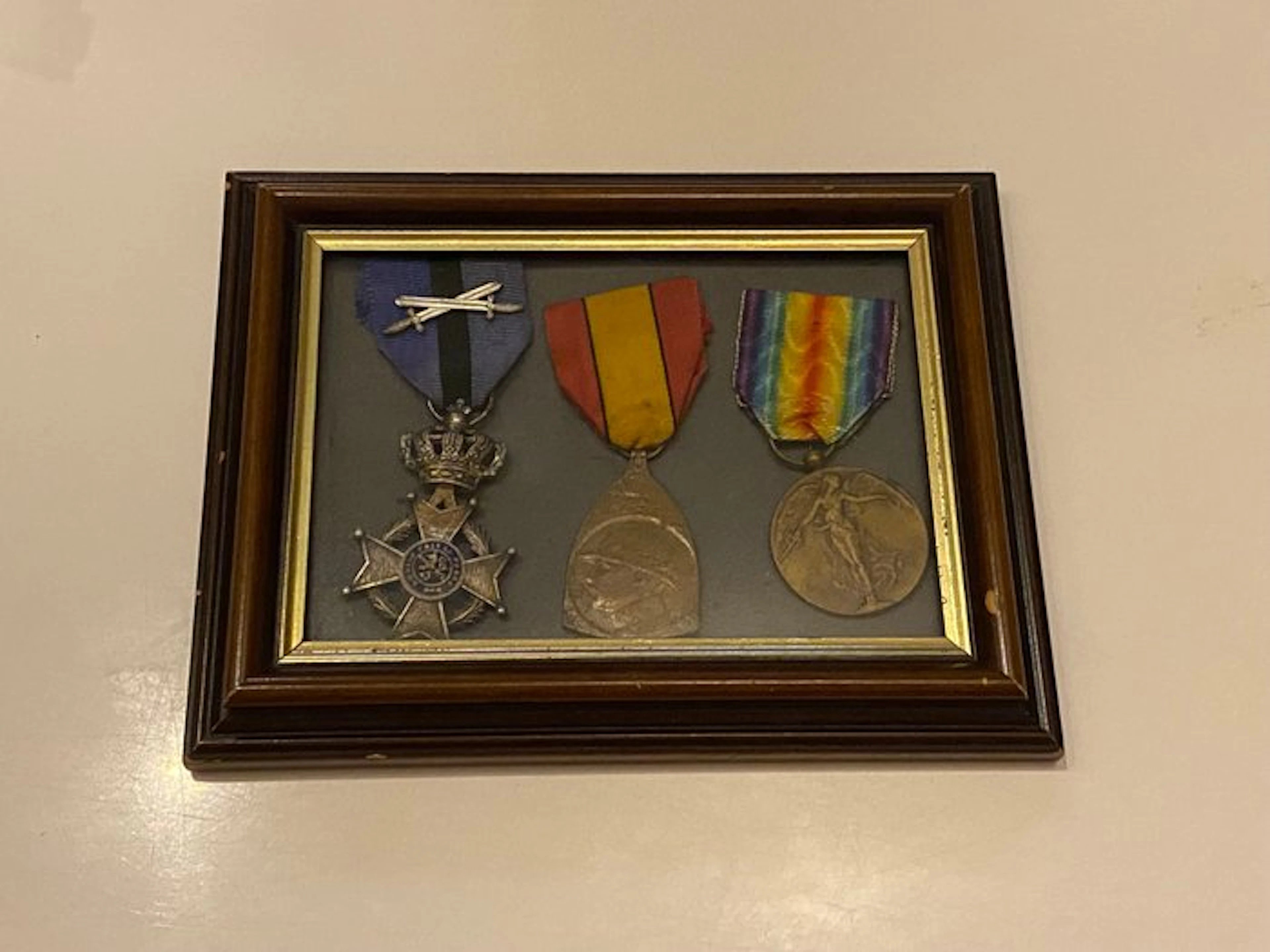 Belgium - Military medal - Frame with Belgian World War I medals (1914–1918)