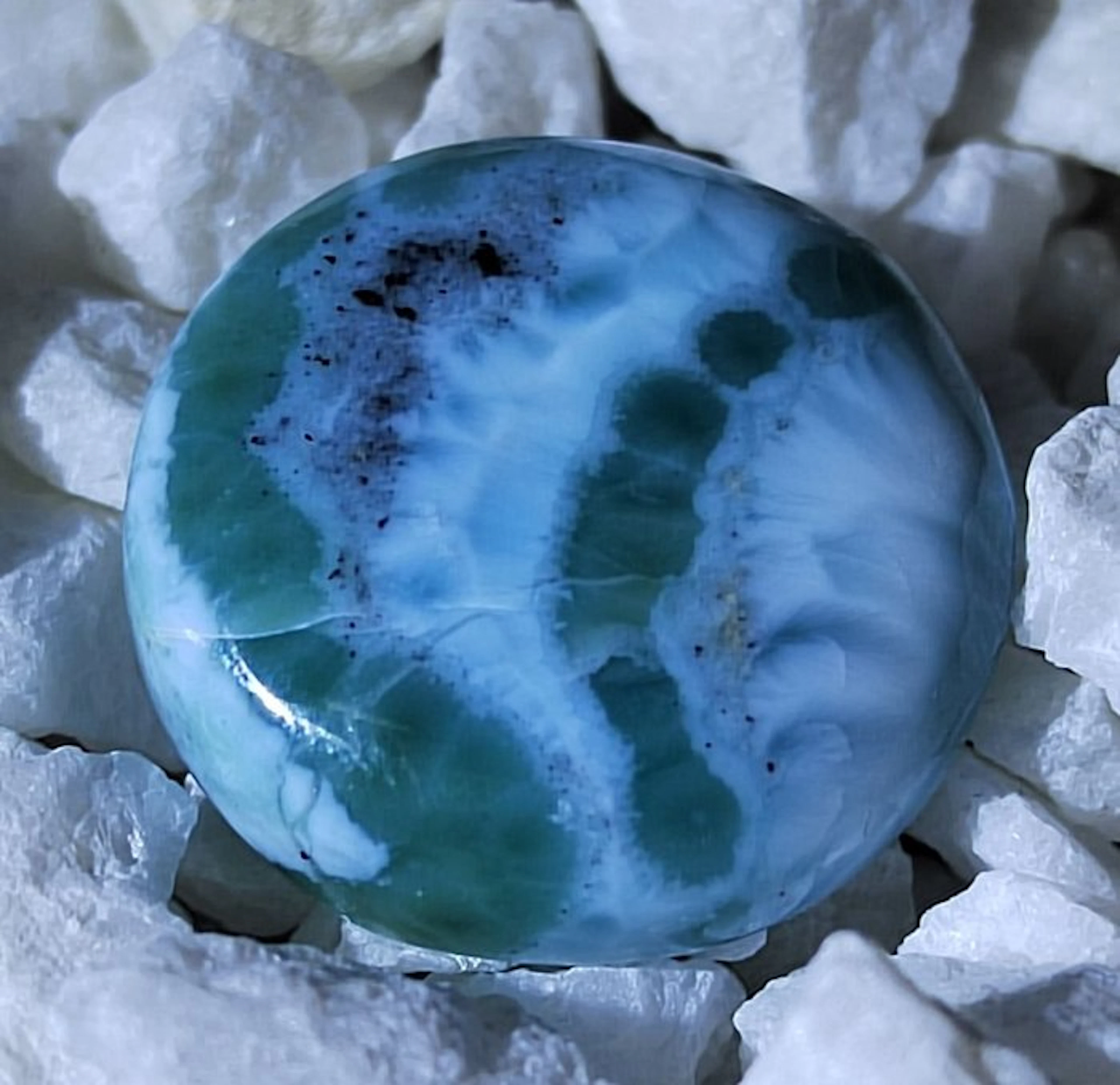 Larimar cabochon, high-quality AAA, rough- 8.49 g