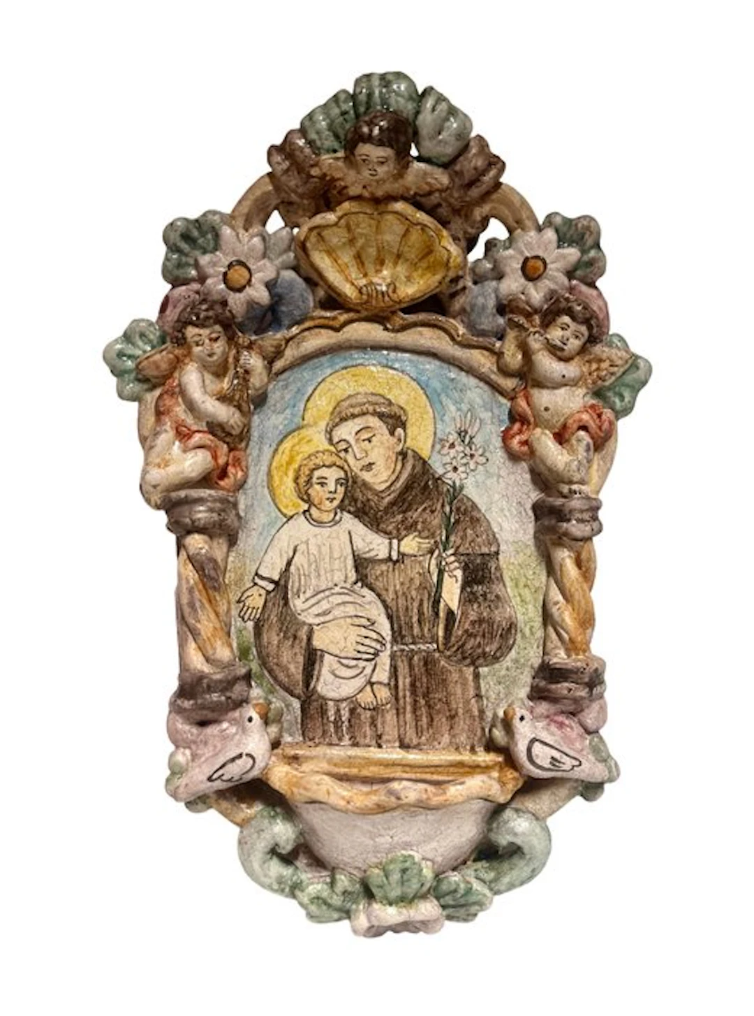 Holy water font - the 20th century - Saint Anthony - 29 cm