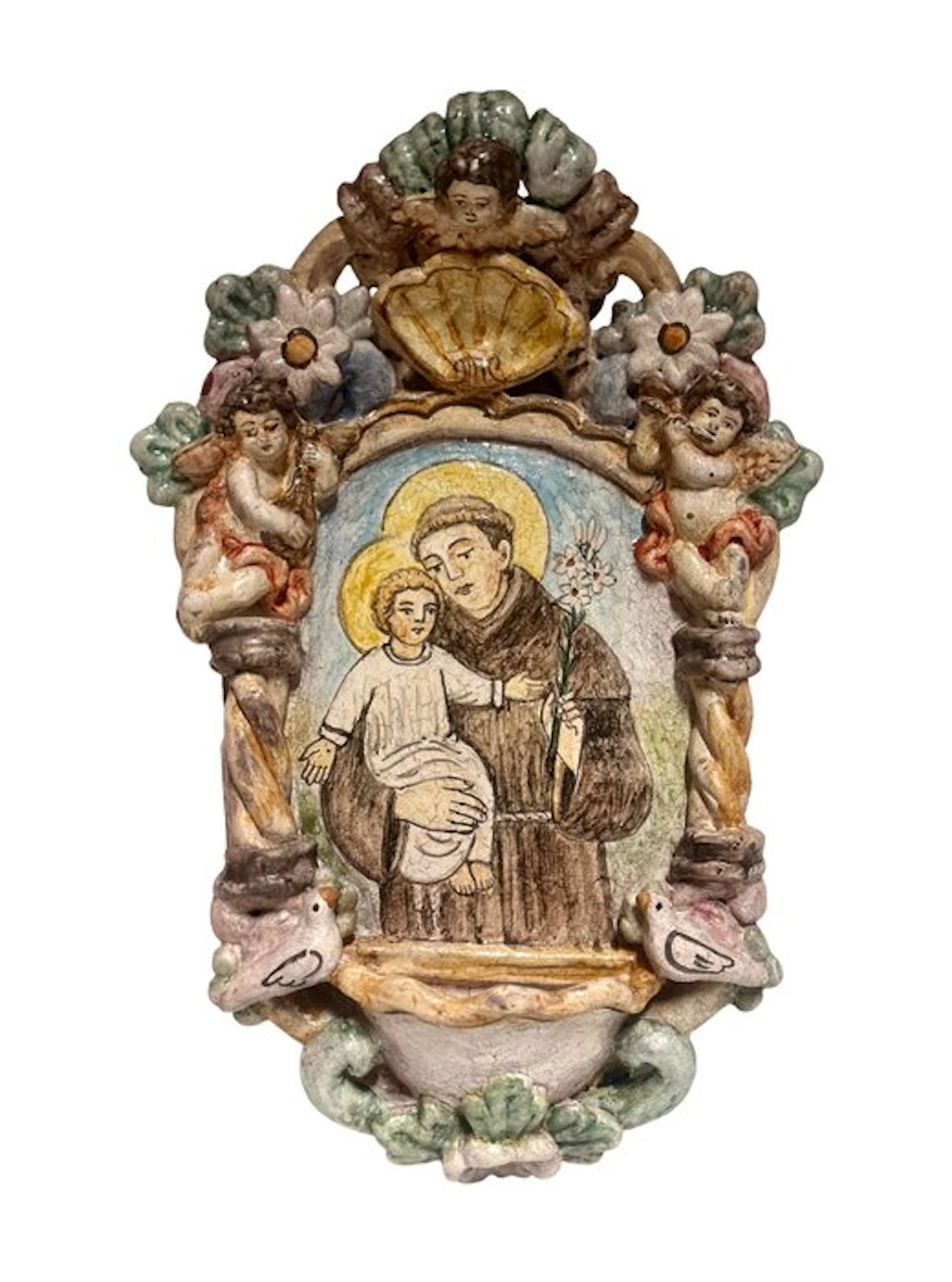 Holy water font - the 20th century - Saint Anthony - 29 cm