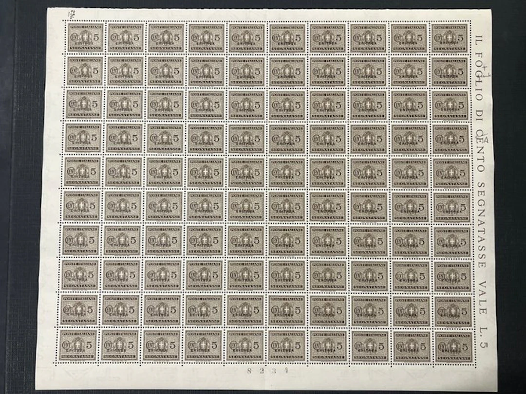 Italy 1944 - Colonial postage stamps overprinted Eritrea