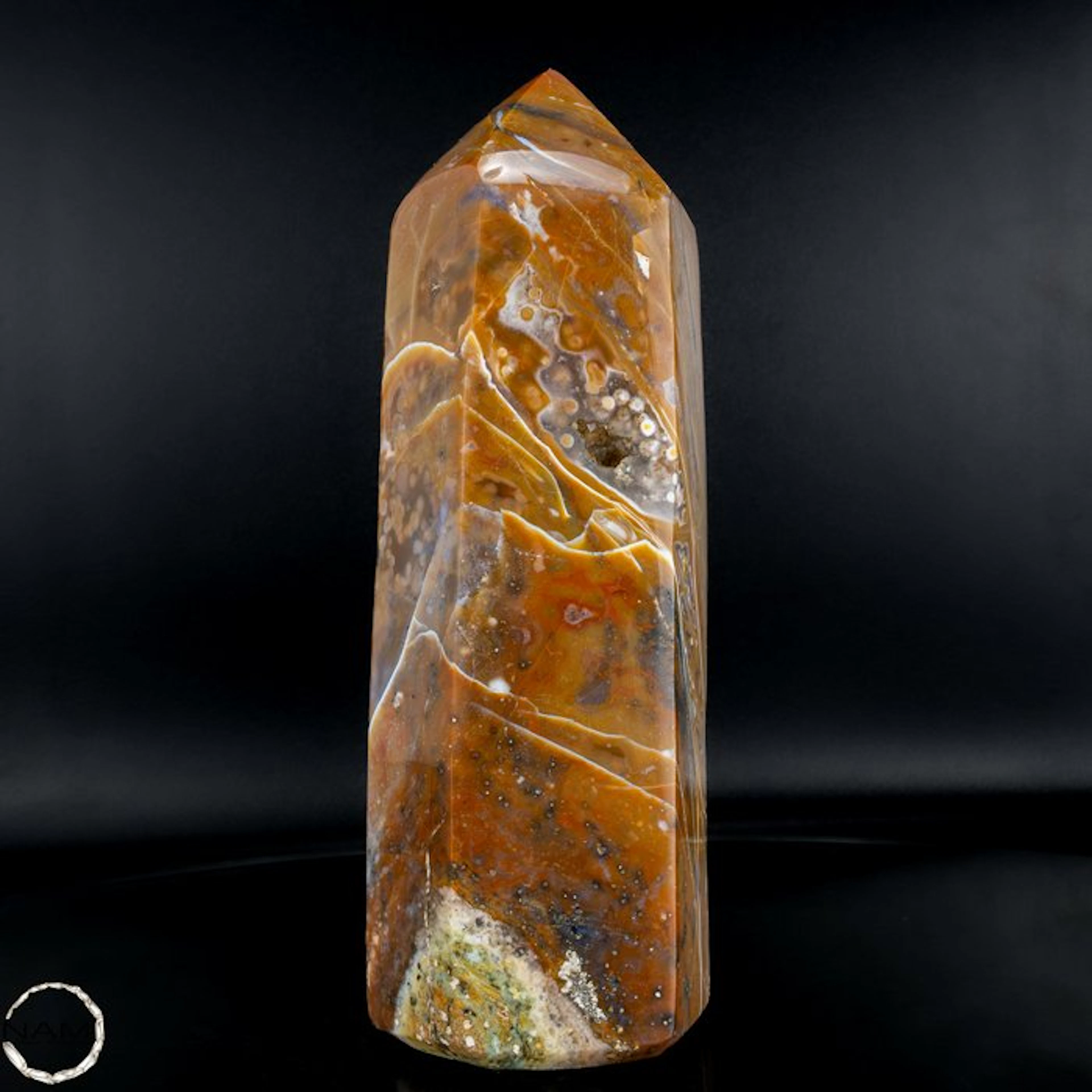 Extraordinary natural agate obelisk from Madagascar – a colorful