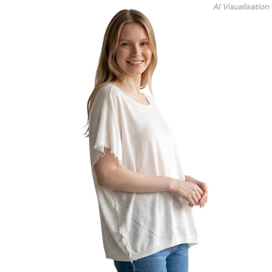 Gran Sasso - Size 48IT - 100% Linen - T-shirt - New with tags