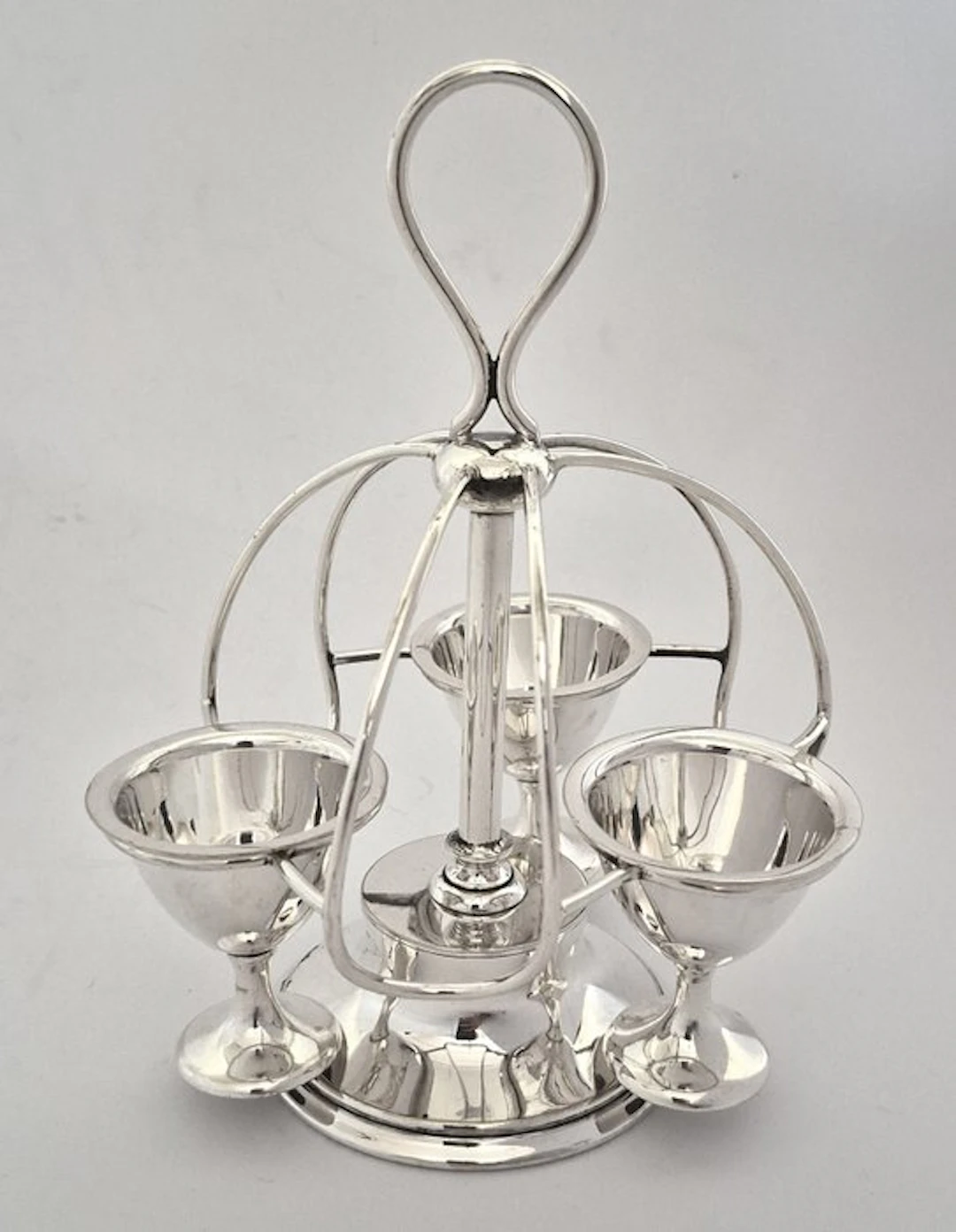 Egg holder set - eierstel voor 3 personen, ca. 1915 - Silverplated