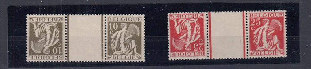 Belgium 1932 - Upright with an intermediate panel - OBP : KT 13/14