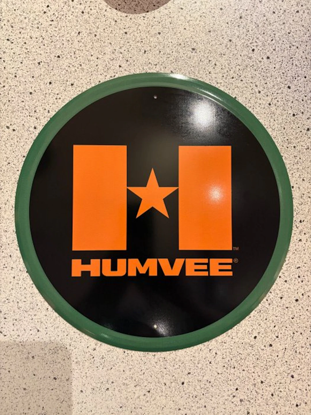 AM General - Humvee - Sign - HUMVEE Flag round - Aluminium