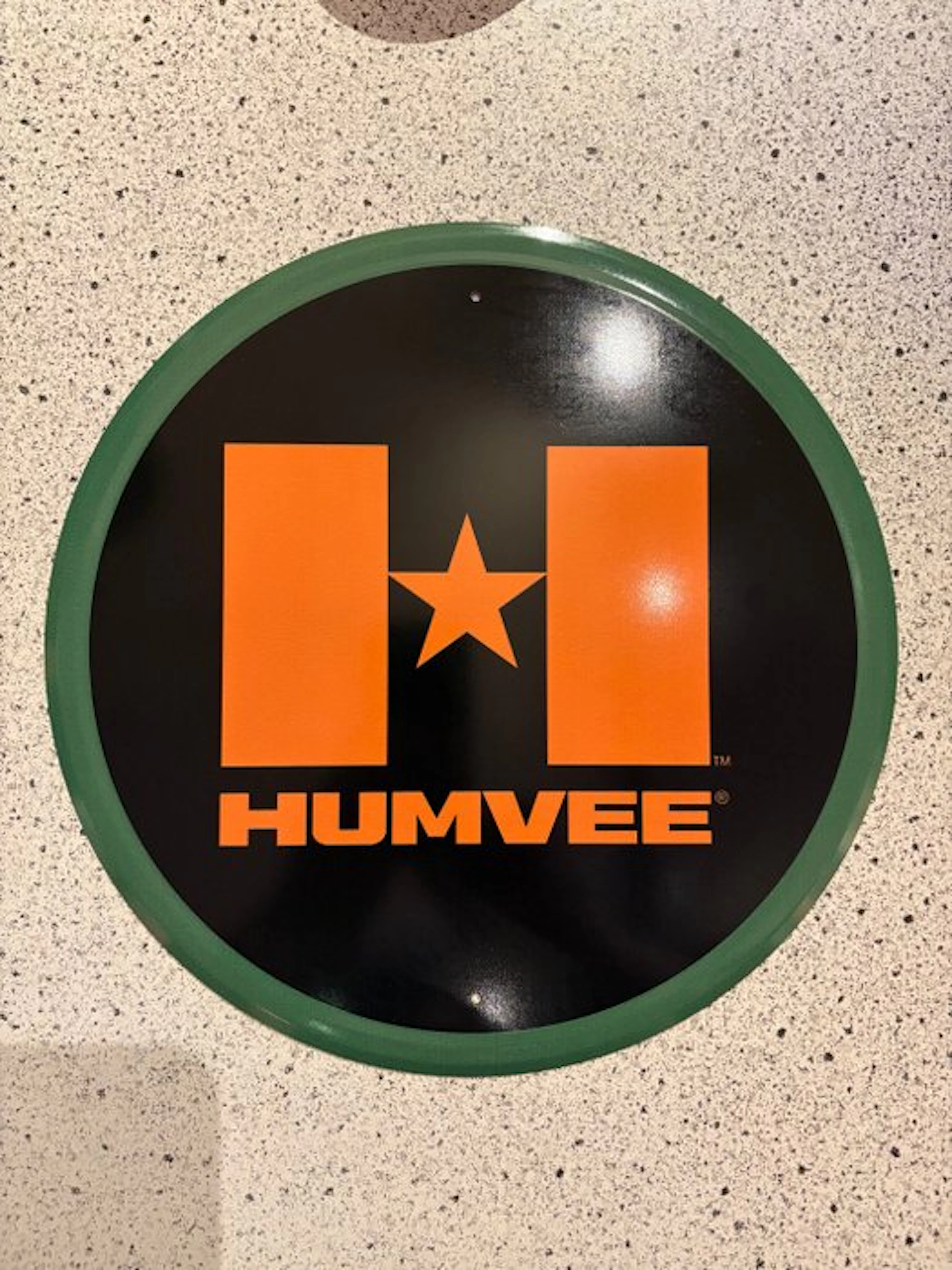 AM General - Humvee - Sign - HUMVEE Flag round - Aluminium
