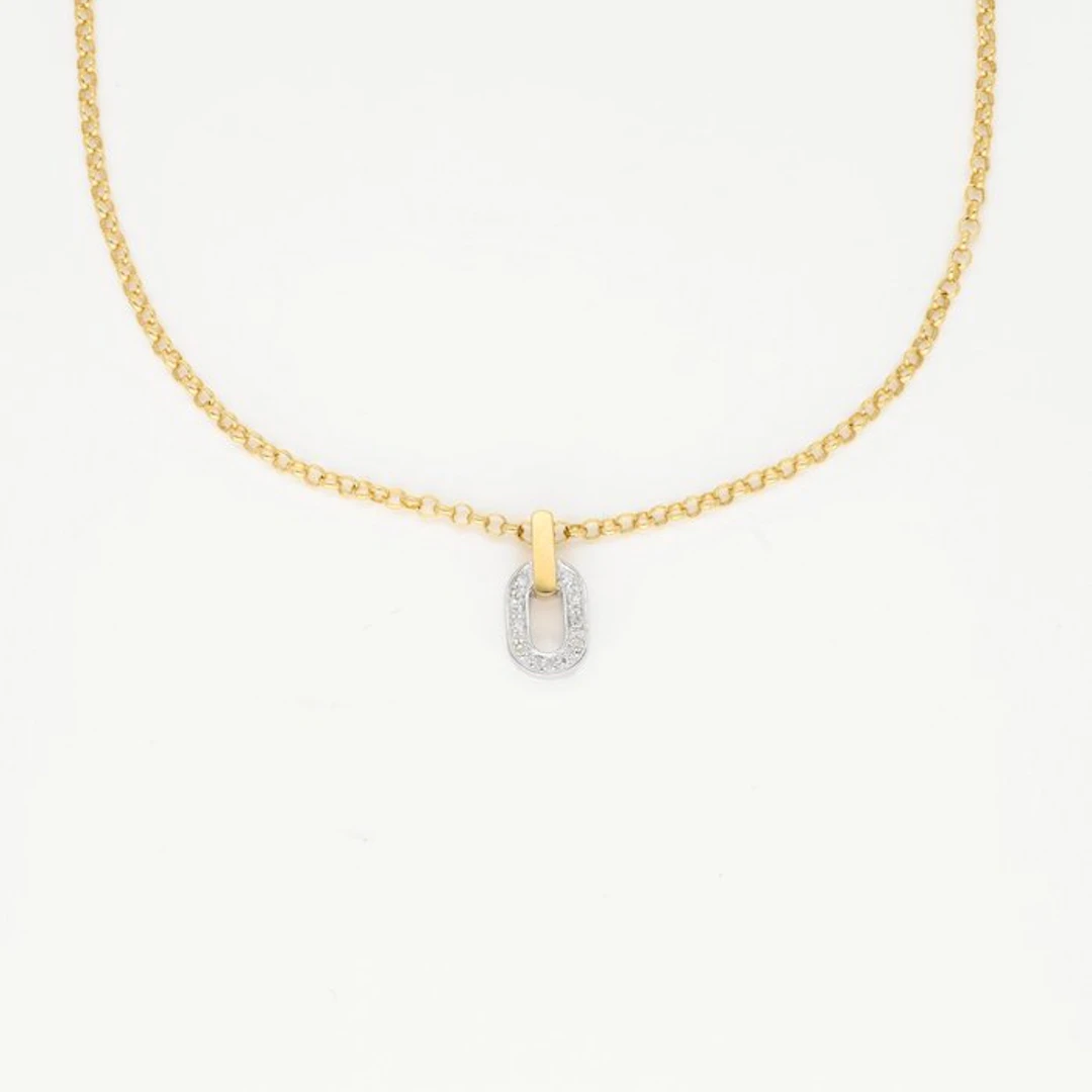 Necklace with pendant - 18 kt. Yellow gold Diamond (Natural)