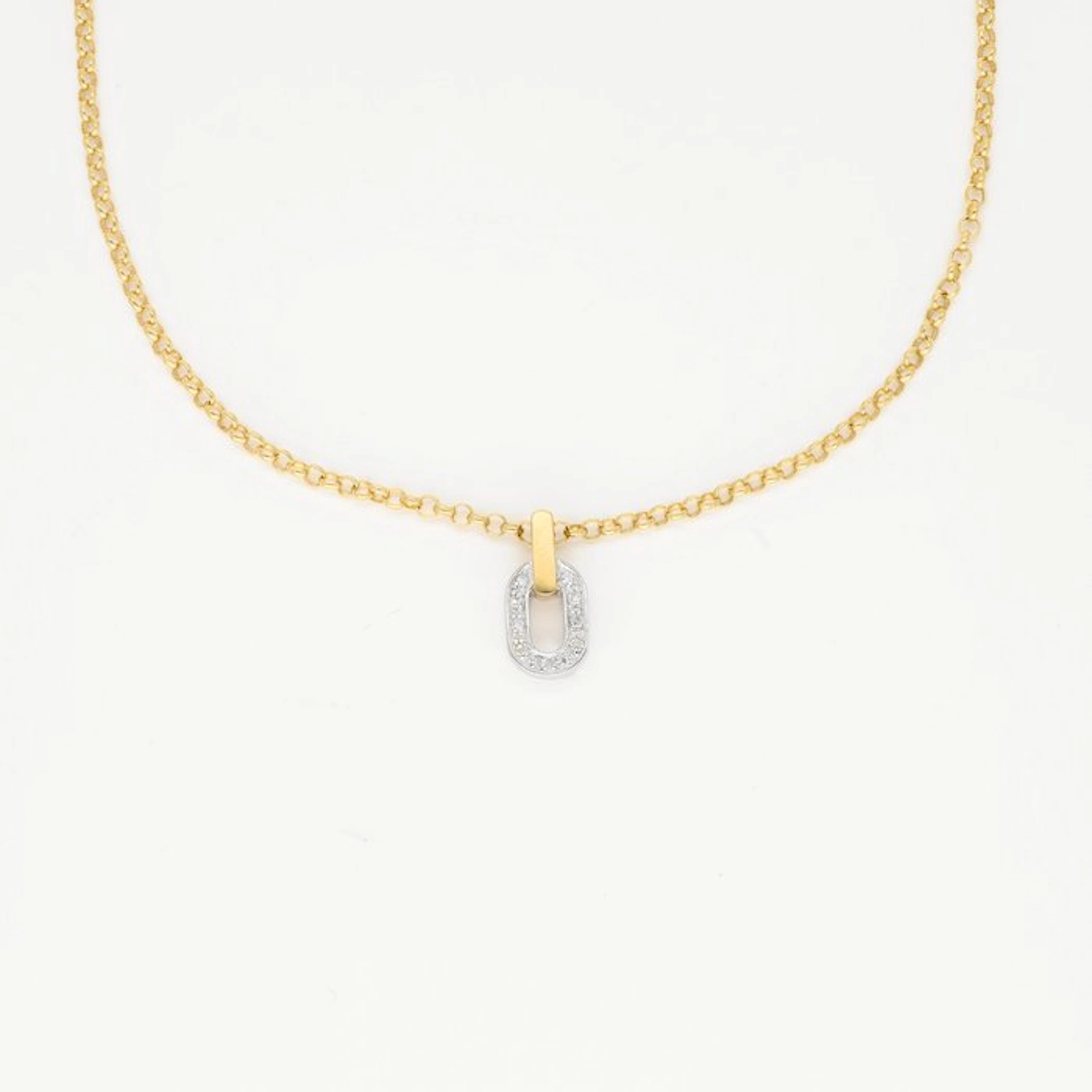 Necklace with pendant - 18 kt. Yellow gold Diamond (Natural)