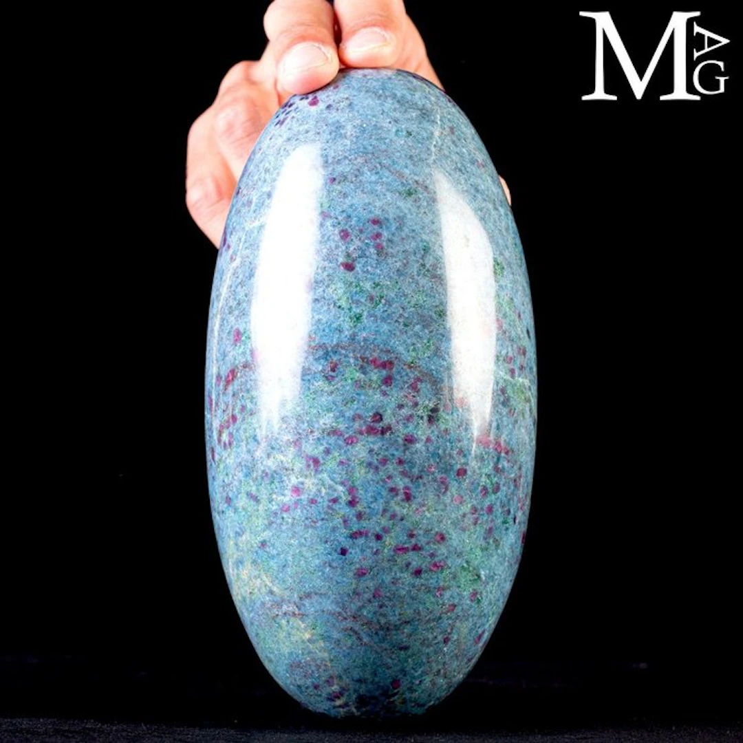 Remarkable Ruby-Kyanite Shiva Lingam from India - Shiva...