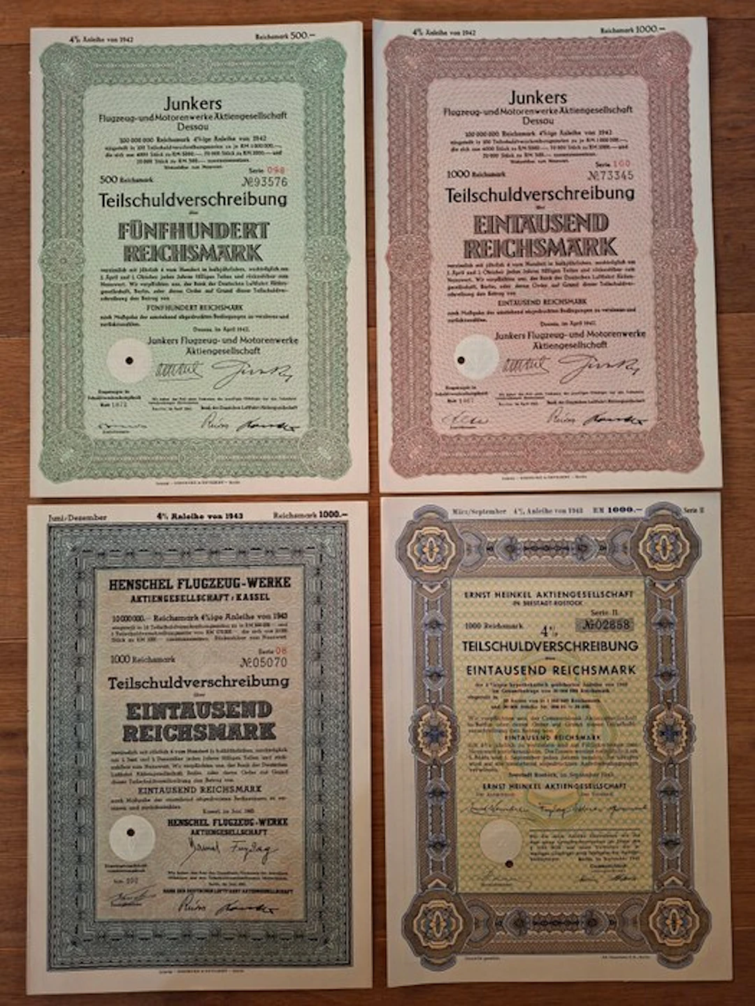 Document - 4 Duitse luchtvaartaandelen 1942-1943 - Junkers