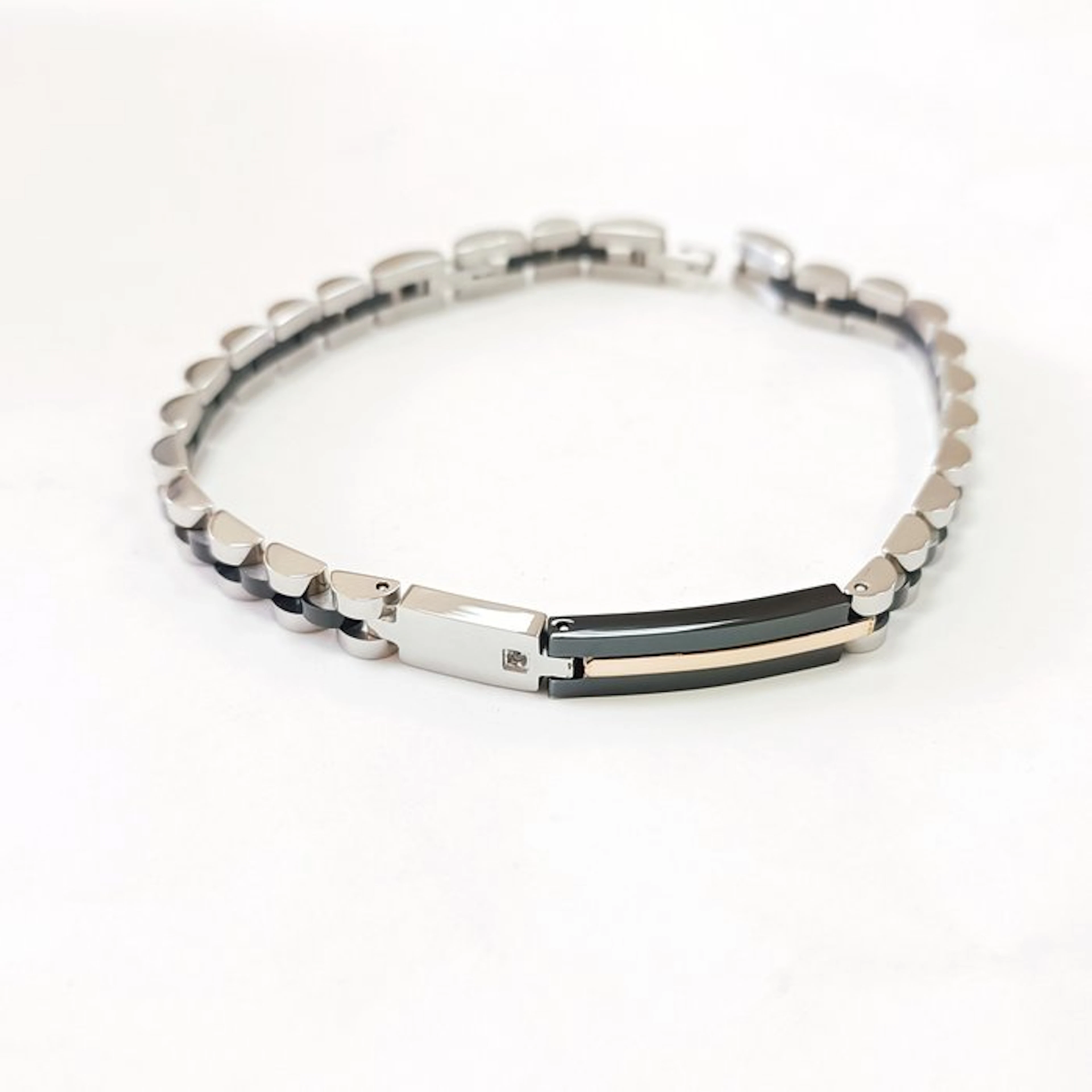 18 kt. - Base bracelet in surgical steel, Rose gold - Bracelet - Steel and Gold