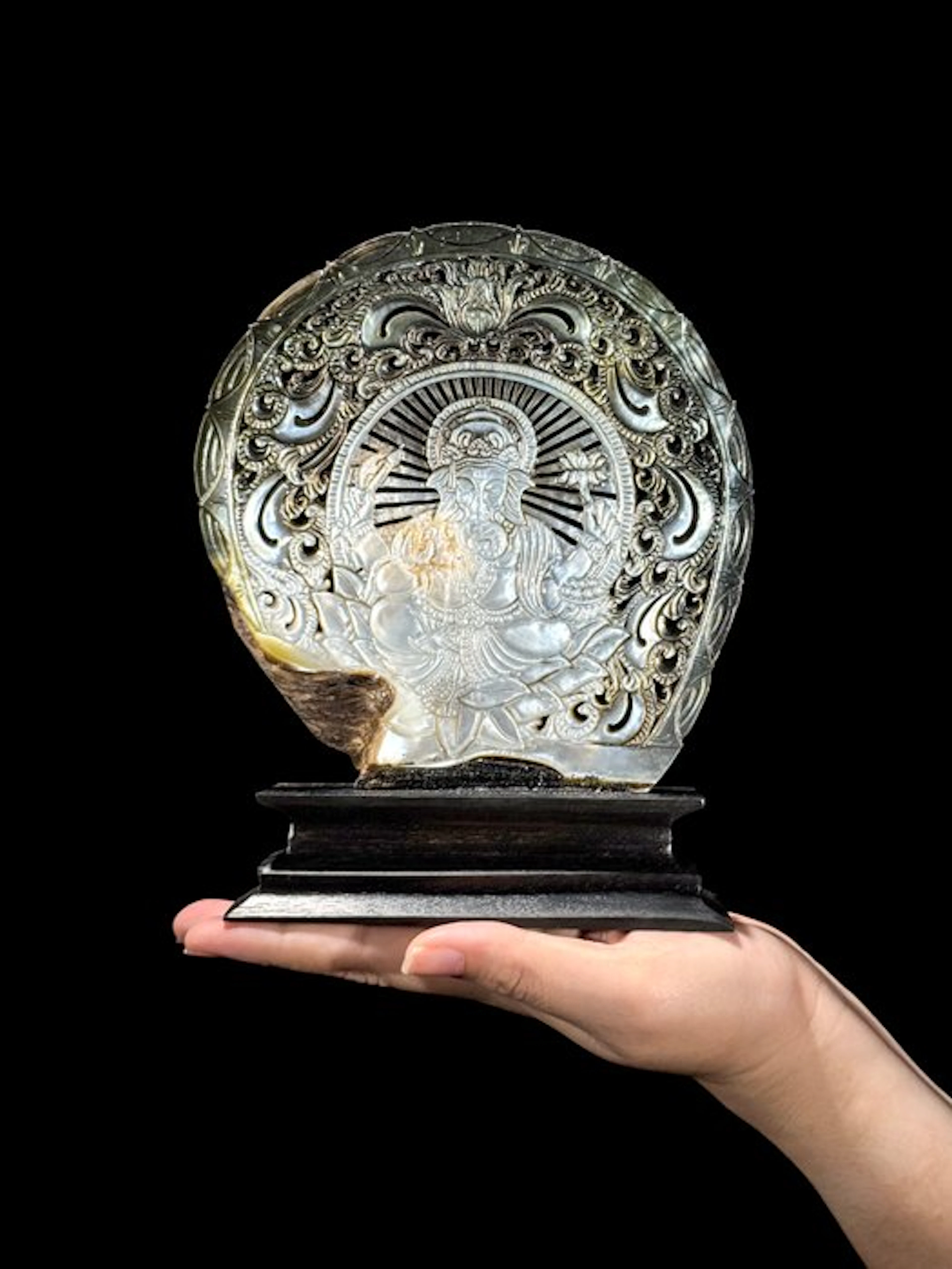 Stunning Mother of Pearl Shell on a custom stand...