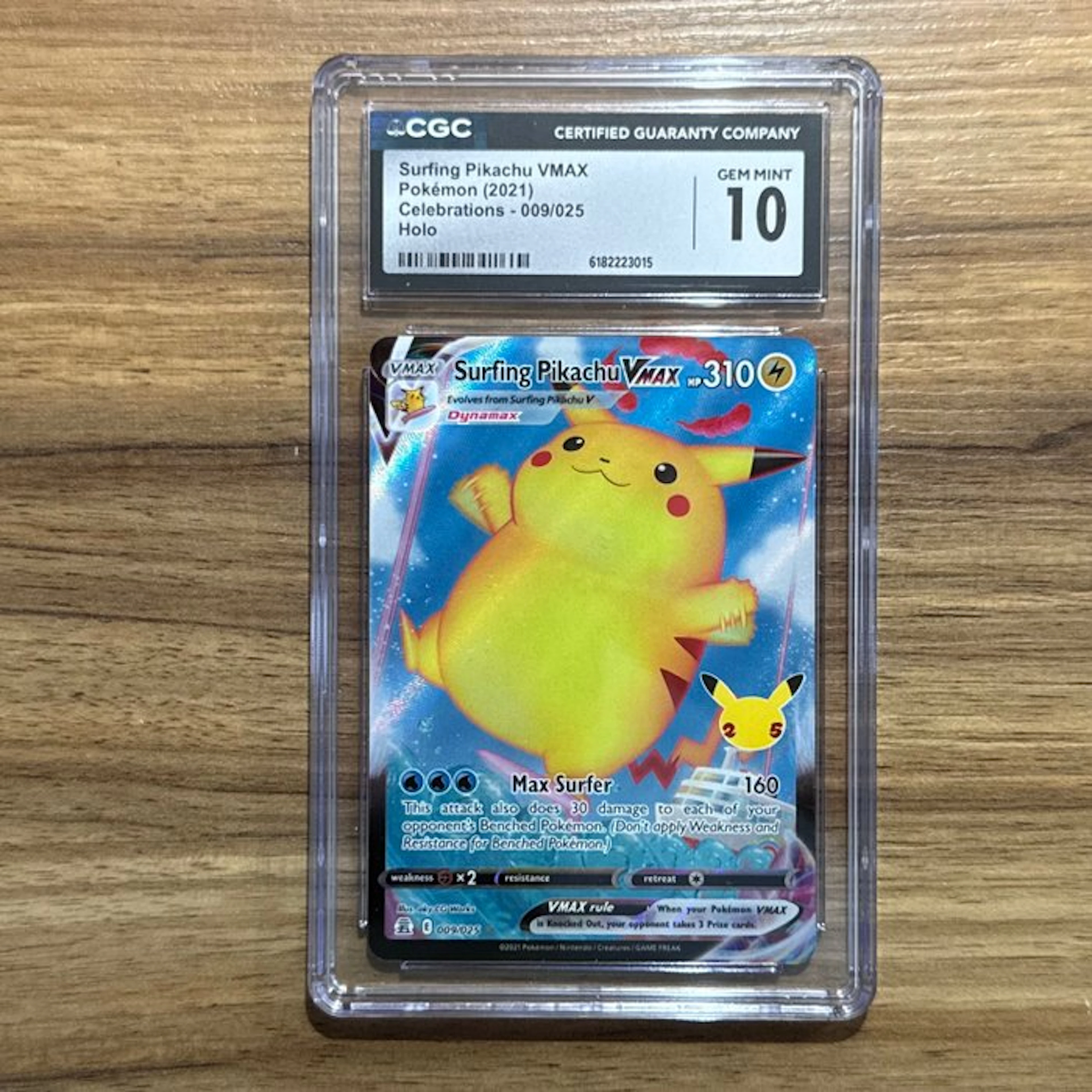 Pokémon Graded card - Surfing Pikachu 25th Celebrations 009 - CGC 10