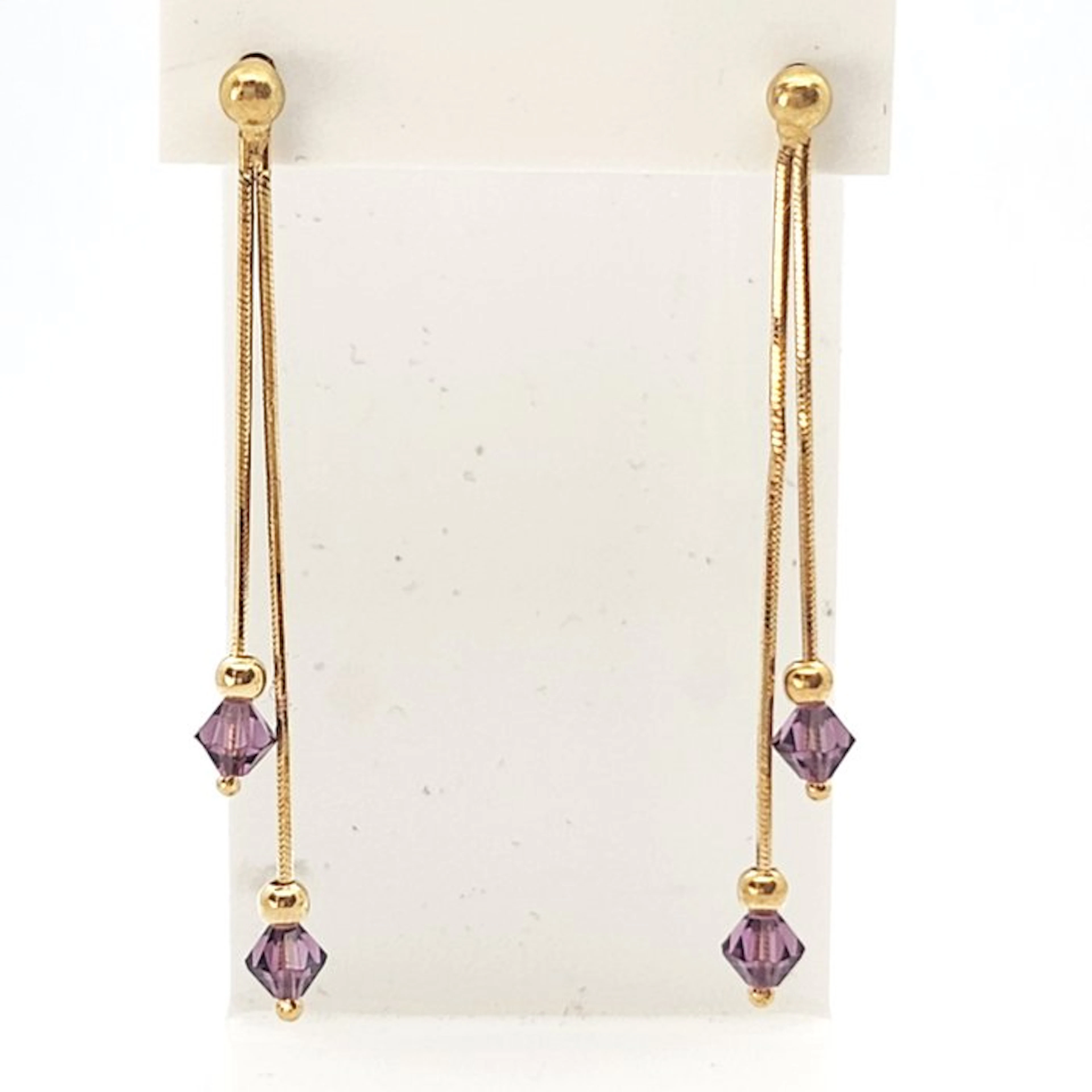 Earrings - 18 kt. Yellow gold - 4.00ct. tw. Synthetic gemstone