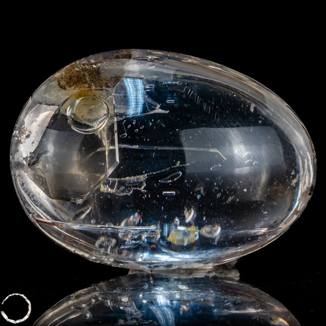 Natural Enhydro Quartz Egg – Clear quartz with a movable...