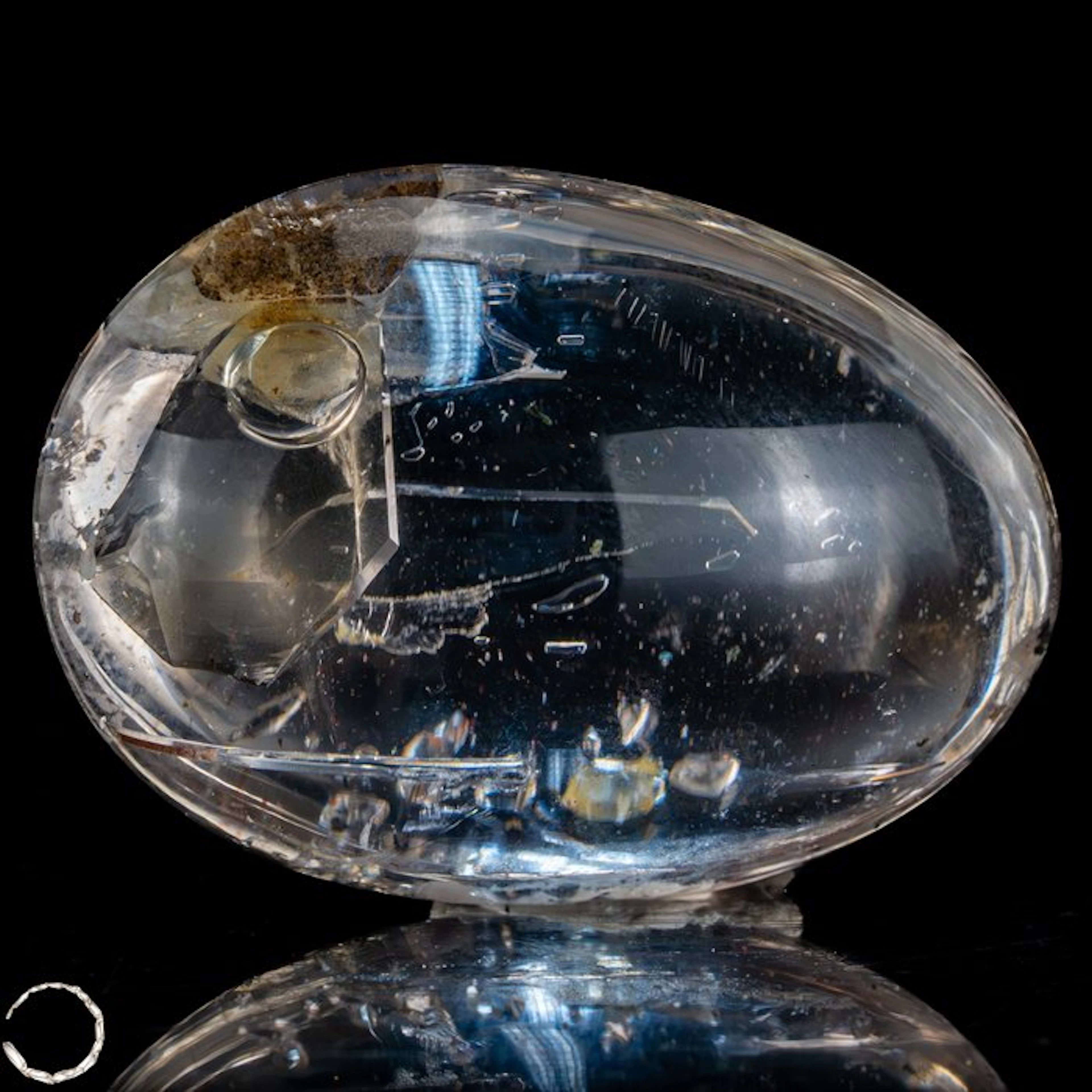 Natural Enhydro Quartz Egg – Clear quartz with a movable...