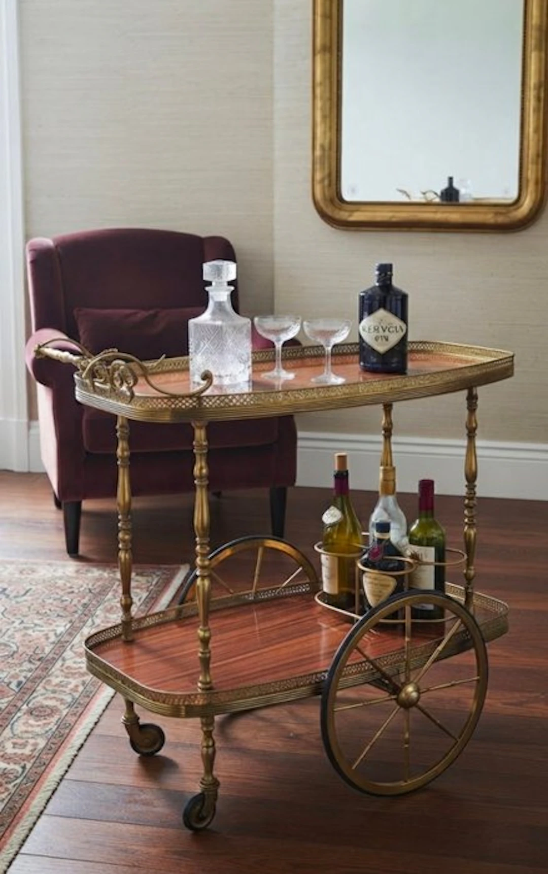 Cesare Lacca - Serving trolley - Brass, Wood - CESARE LACCA